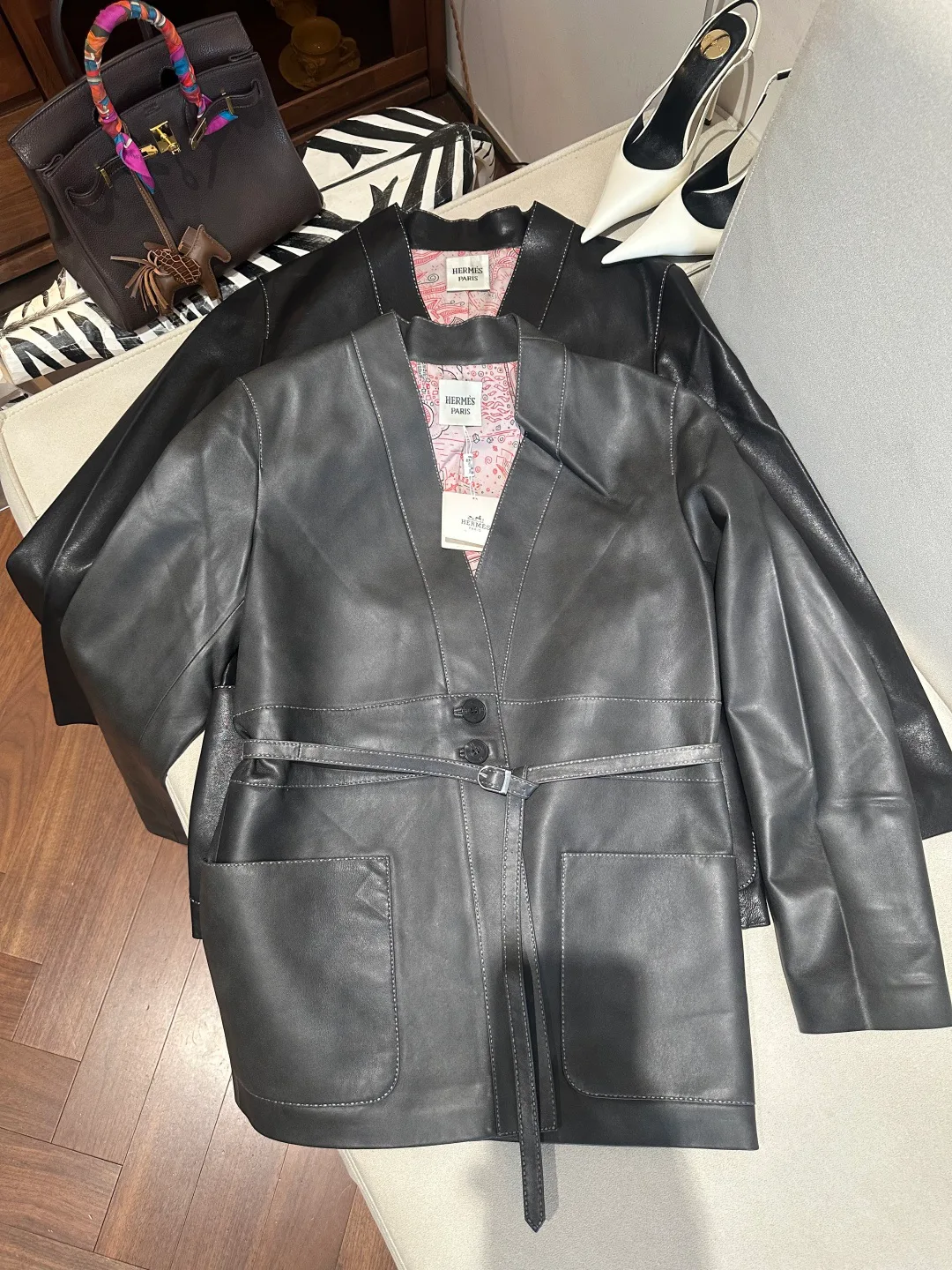 Кожаные Куртки И Дублёнки Женские Hermes 17766349