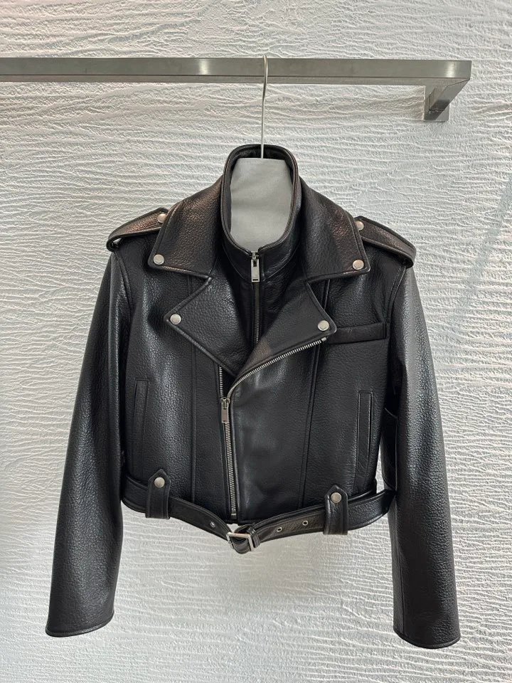 Кожаные Куртки И Дублёнки Женские Saint Laurent 18090125