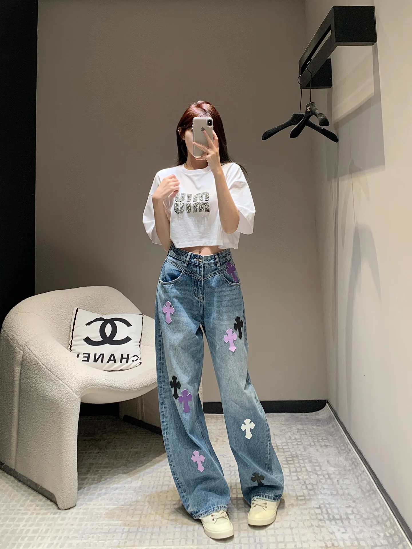 Джинсы Женские Chrome Hearts 27119