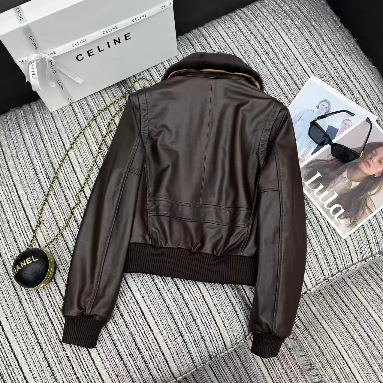 Кожаные Куртки И Дублёнки Женские Celine 578865