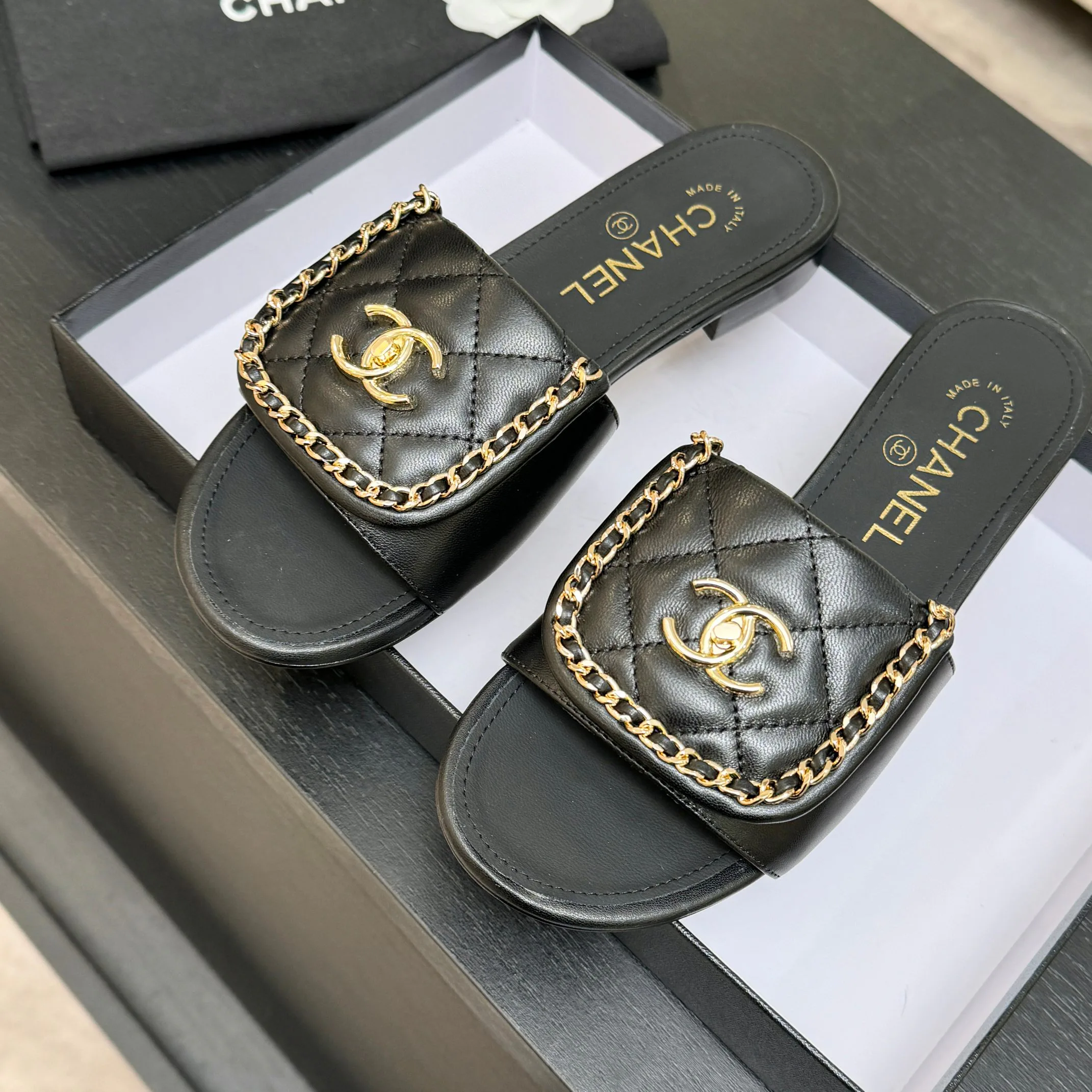 Шлепанцы Женские Chanel 1468218