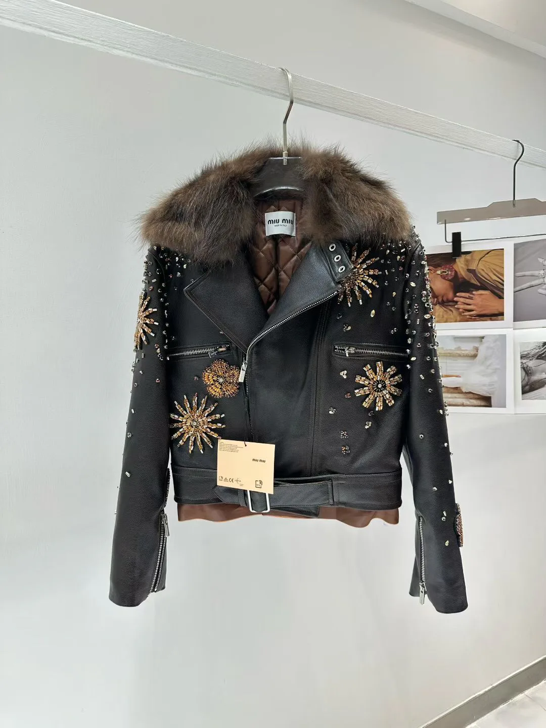 Кожаные Куртки И Дублёнки Женские Miu Miu 785538