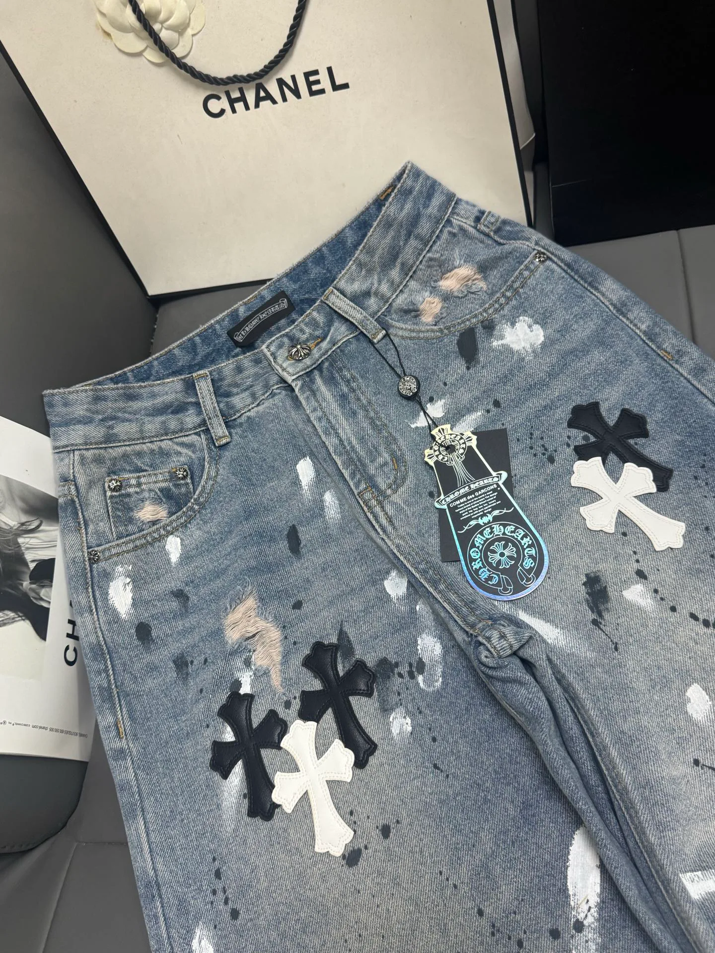 Джинсы Женские Chrome Hearts 80530