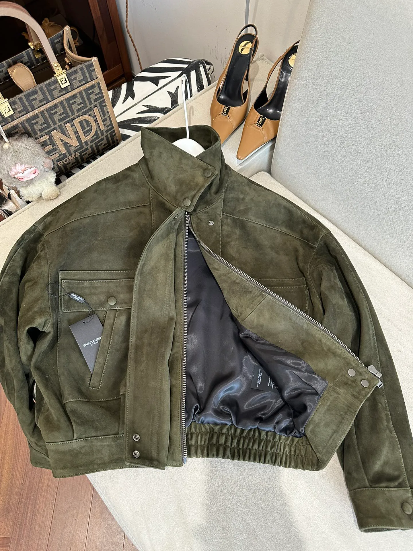 Кожаные Куртки И Дублёнки Женские Saint Laurent 11814034