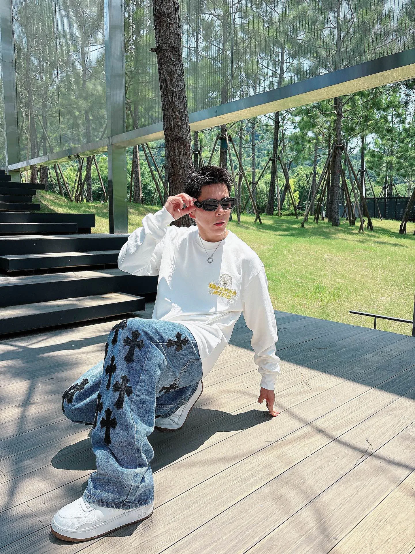 Лонгсливы Мужские Chrome Hearts 1274500