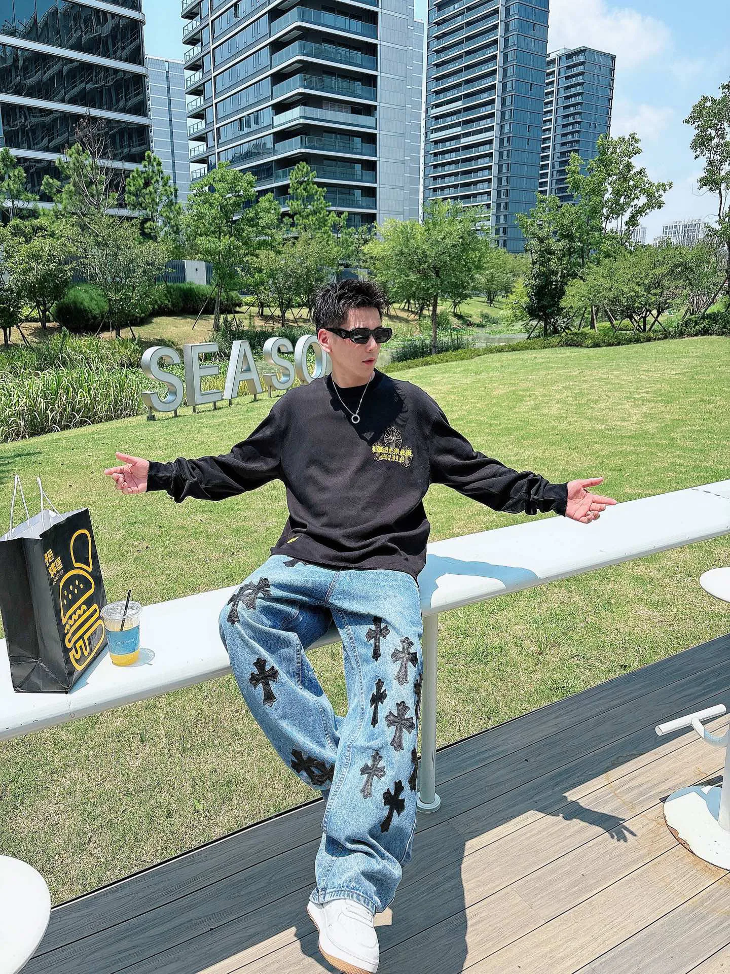 Лонгсливы Мужские Chrome Hearts 1274501