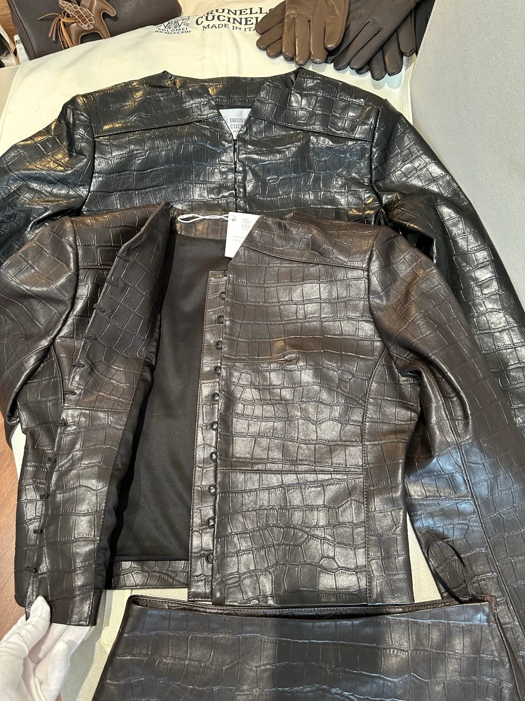 Кожаные Куртки И Дублёнки Женские Brunello Cucinelli 19322334