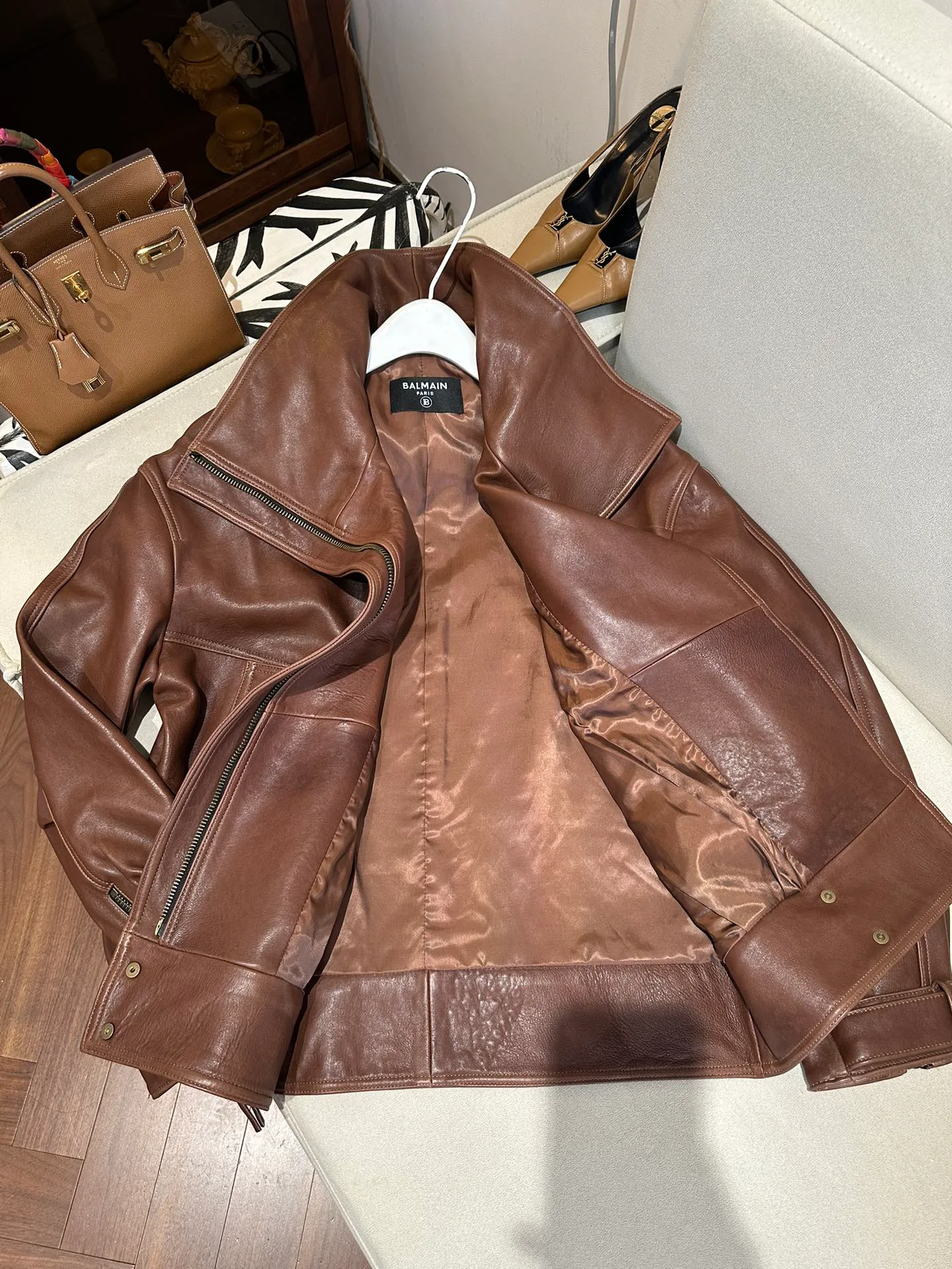 Кожаные Куртки И Дублёнки Женские Balmain 11460791