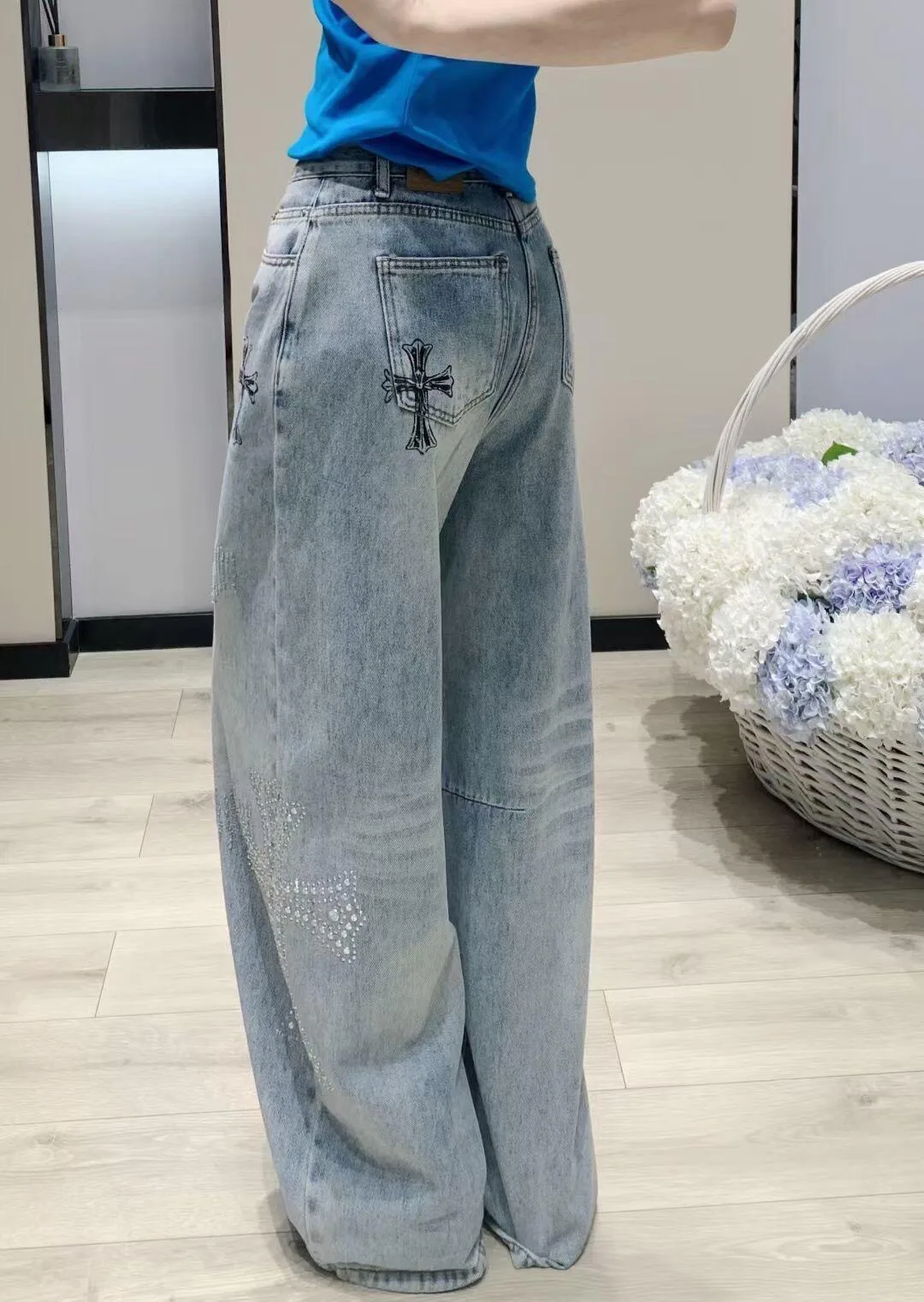 Джинсы Женские Chrome Hearts 12930269