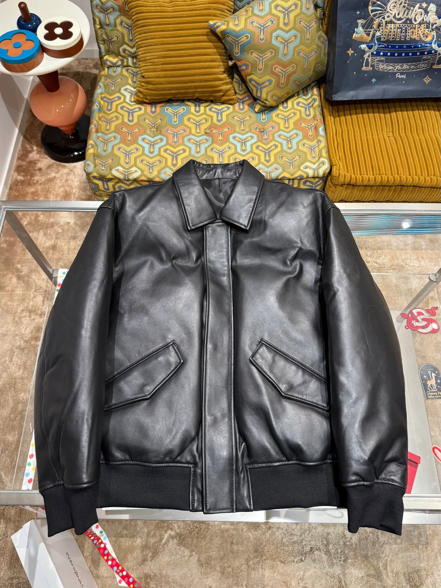 Кожаные Куртки И Дублёнки Мужские Saint Laurent 715784