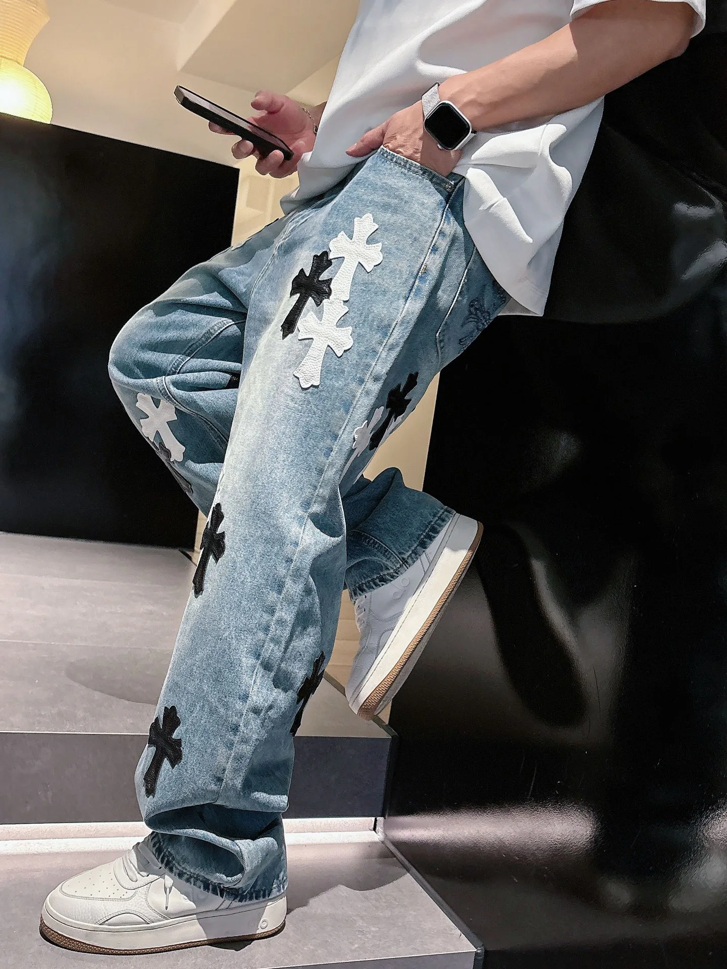 Джинсы Женские Chrome Hearts 11646891