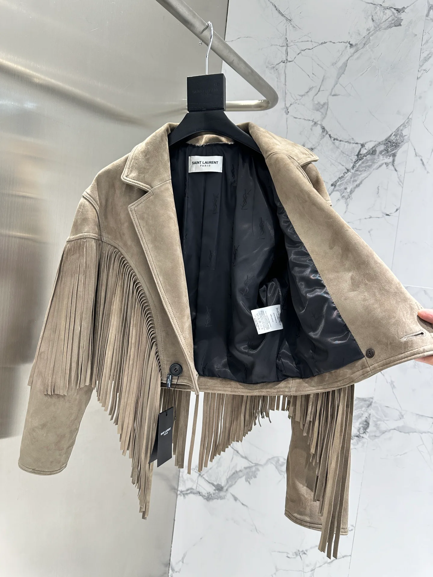 Кожаные Куртки И Дублёнки Женские Saint Laurent 12956991