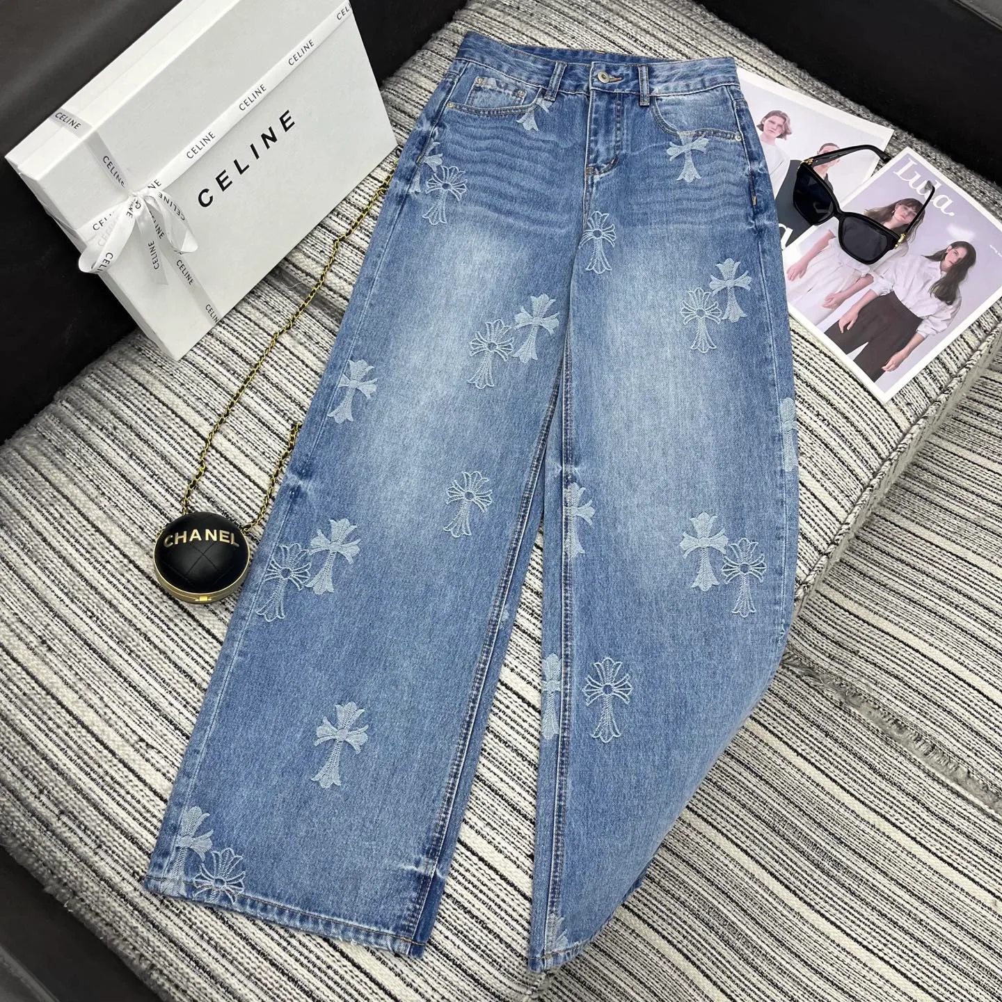 Джинсы Женские Chrome Hearts 7202