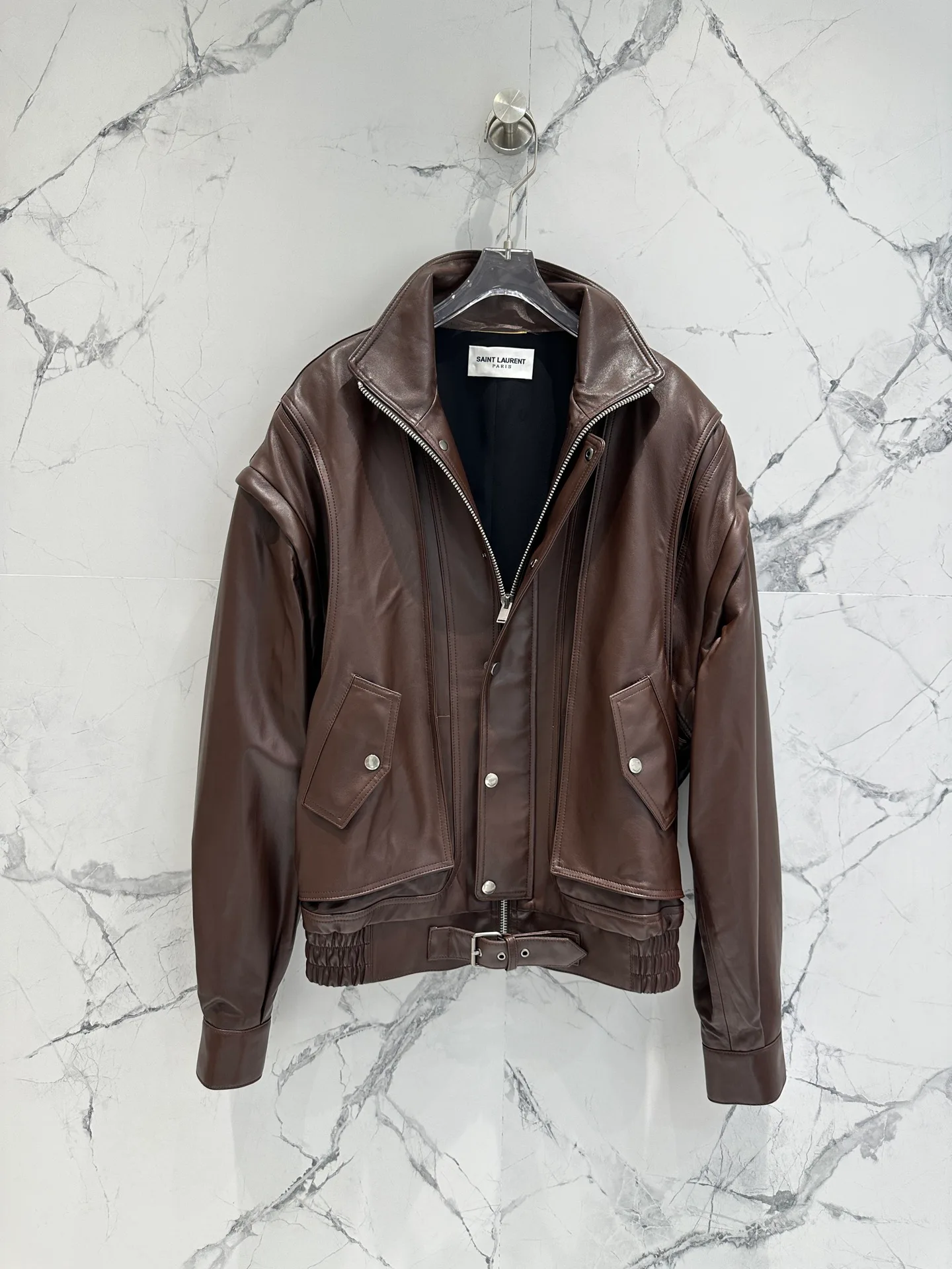 Кожаные Куртки И Дублёнки Женские Saint Laurent 11598154