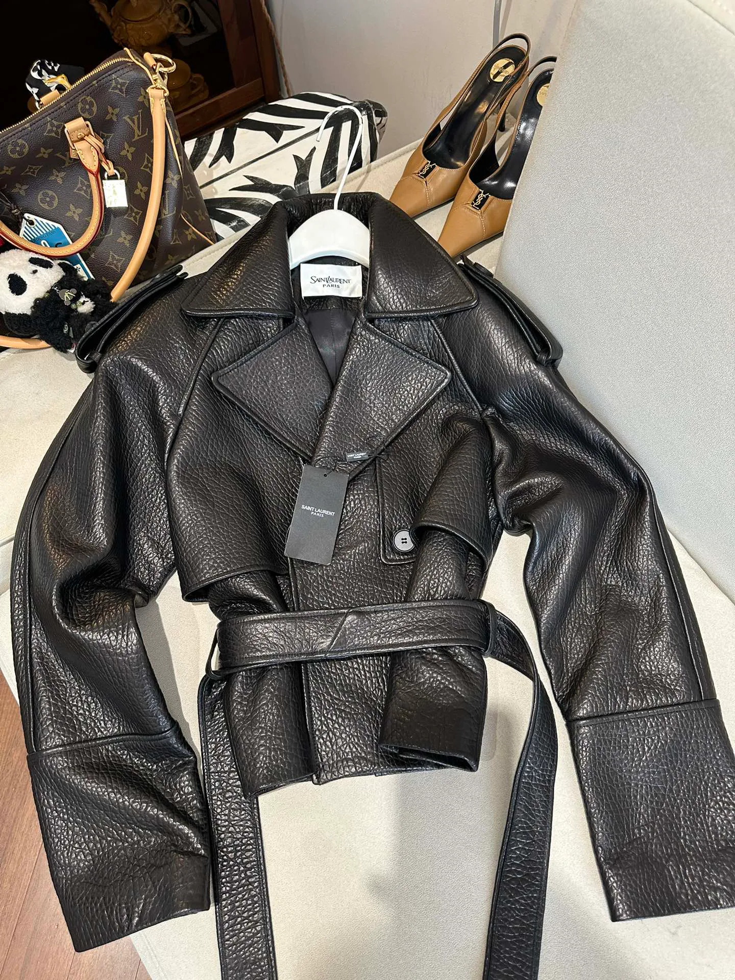 Кожаные Куртки И Дублёнки Женские Saint Laurent 11625018