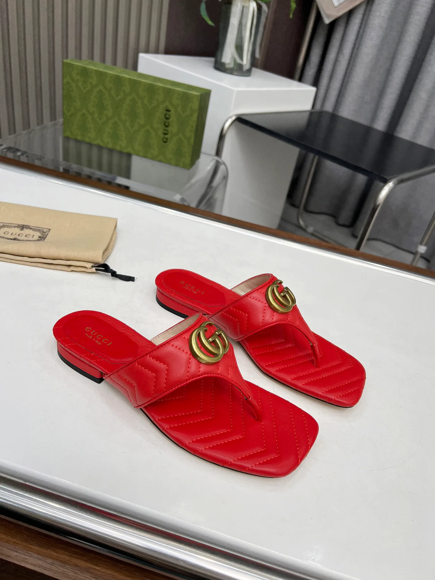 Шлепанцы Женские Gucci 17479