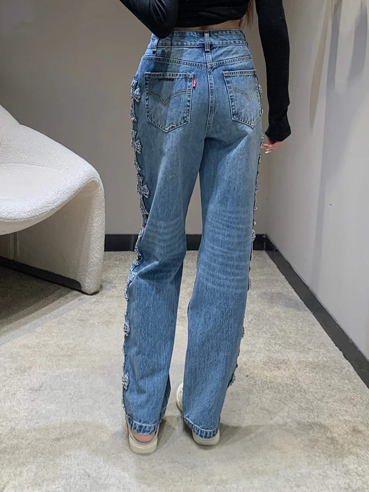 Джинсы Женские Chrome Hearts 985236