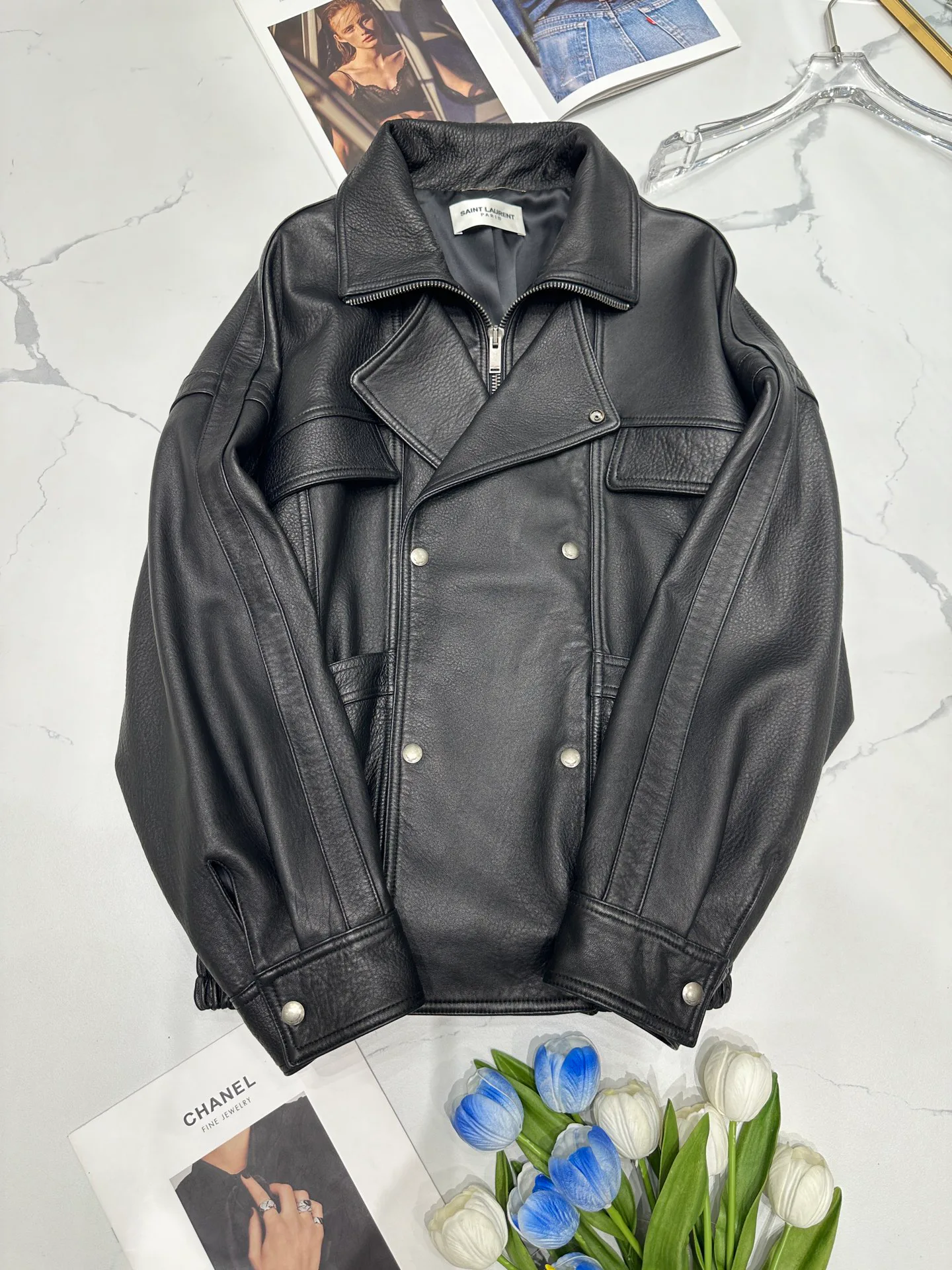 Кожаные Куртки И Дублёнки Женские Saint Laurent 11544766