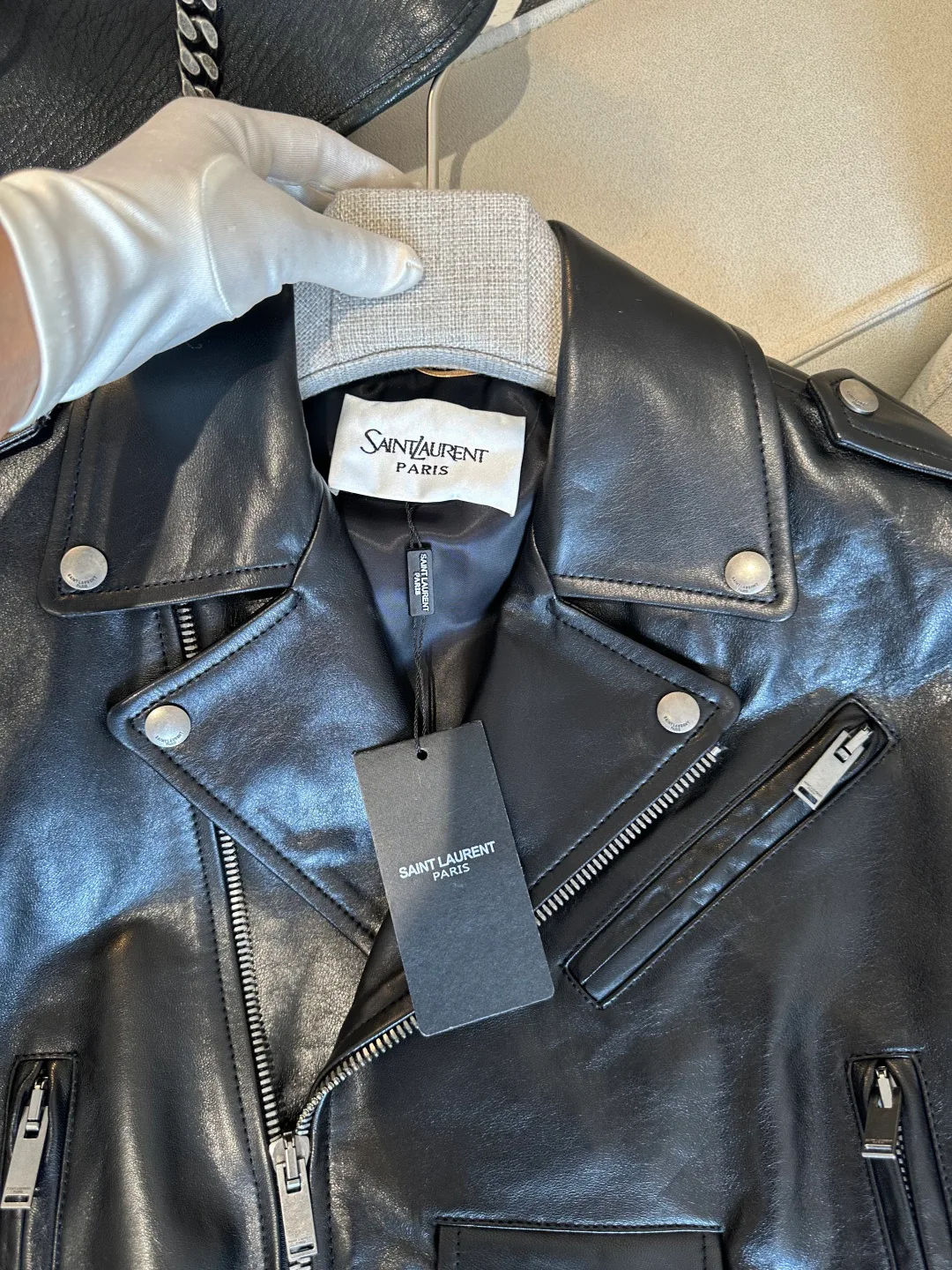 Кожаные Куртки И Дублёнки Женские Saint Laurent 18563050