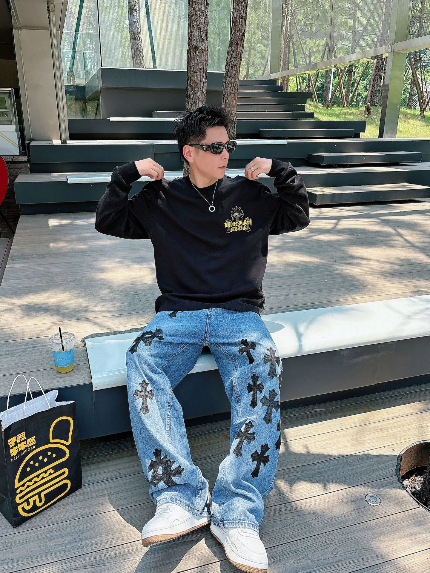 Лонгсливы Мужские Chrome Hearts 1274501