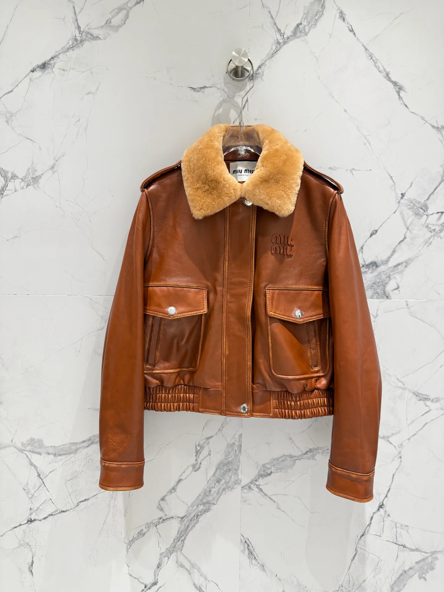 Кожаные Куртки И Дублёнки Женские Miu Miu 3380250