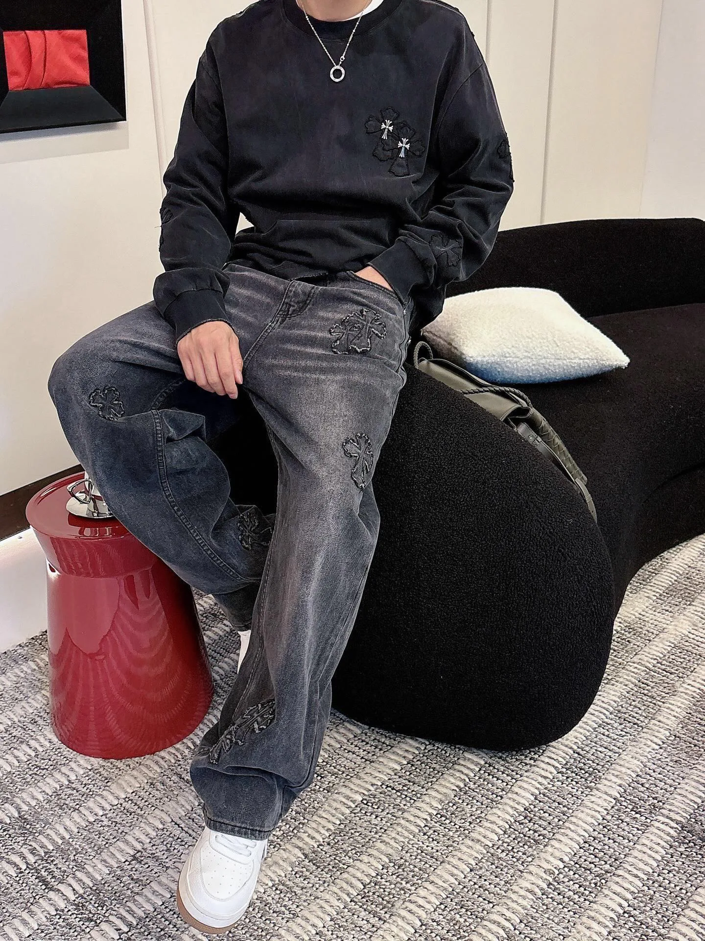 Лонгсливы Мужские Chrome Hearts 2237985