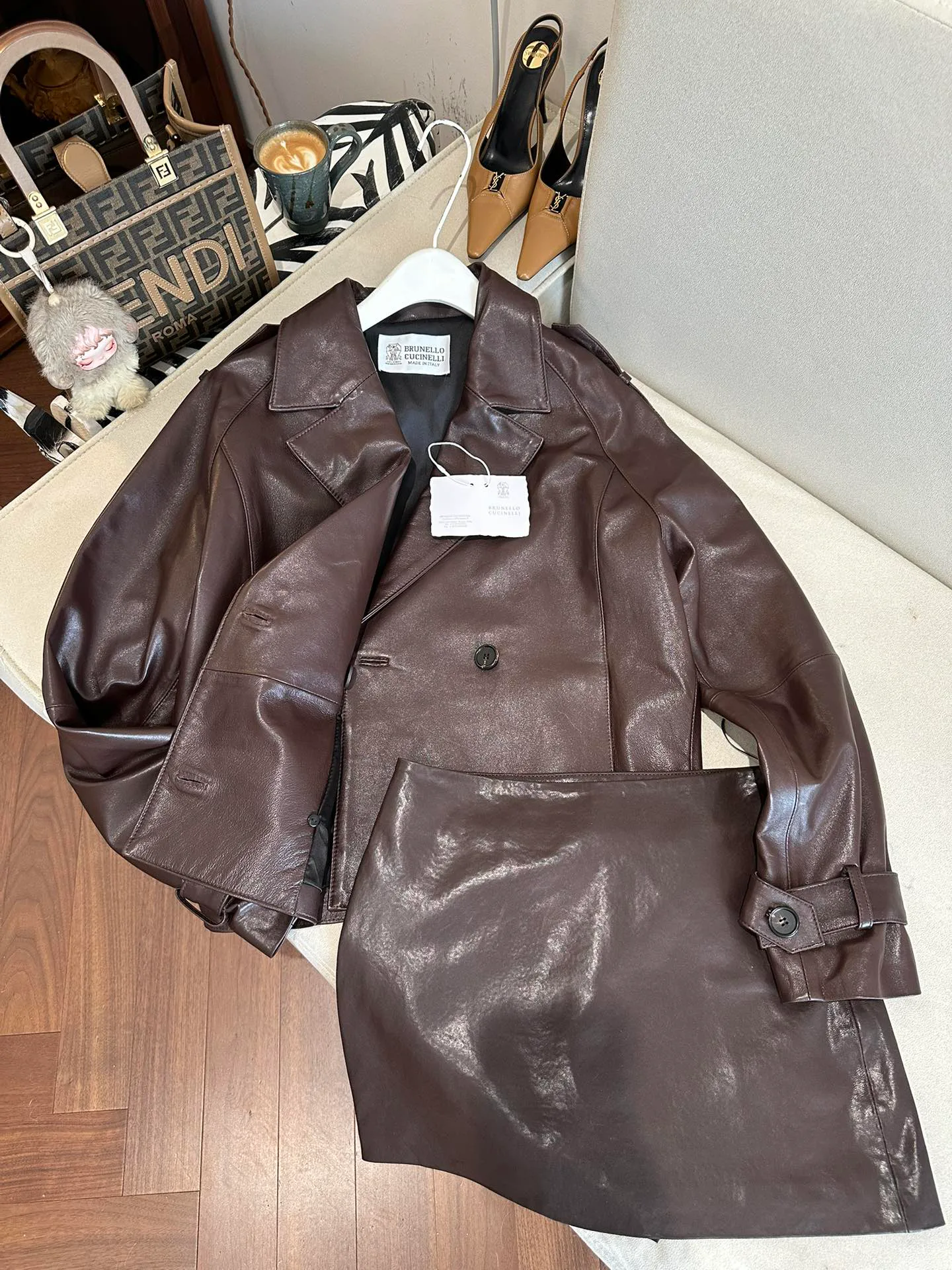 Кожаные Куртки И Дублёнки Женские Brunello Cucinelli 1504903