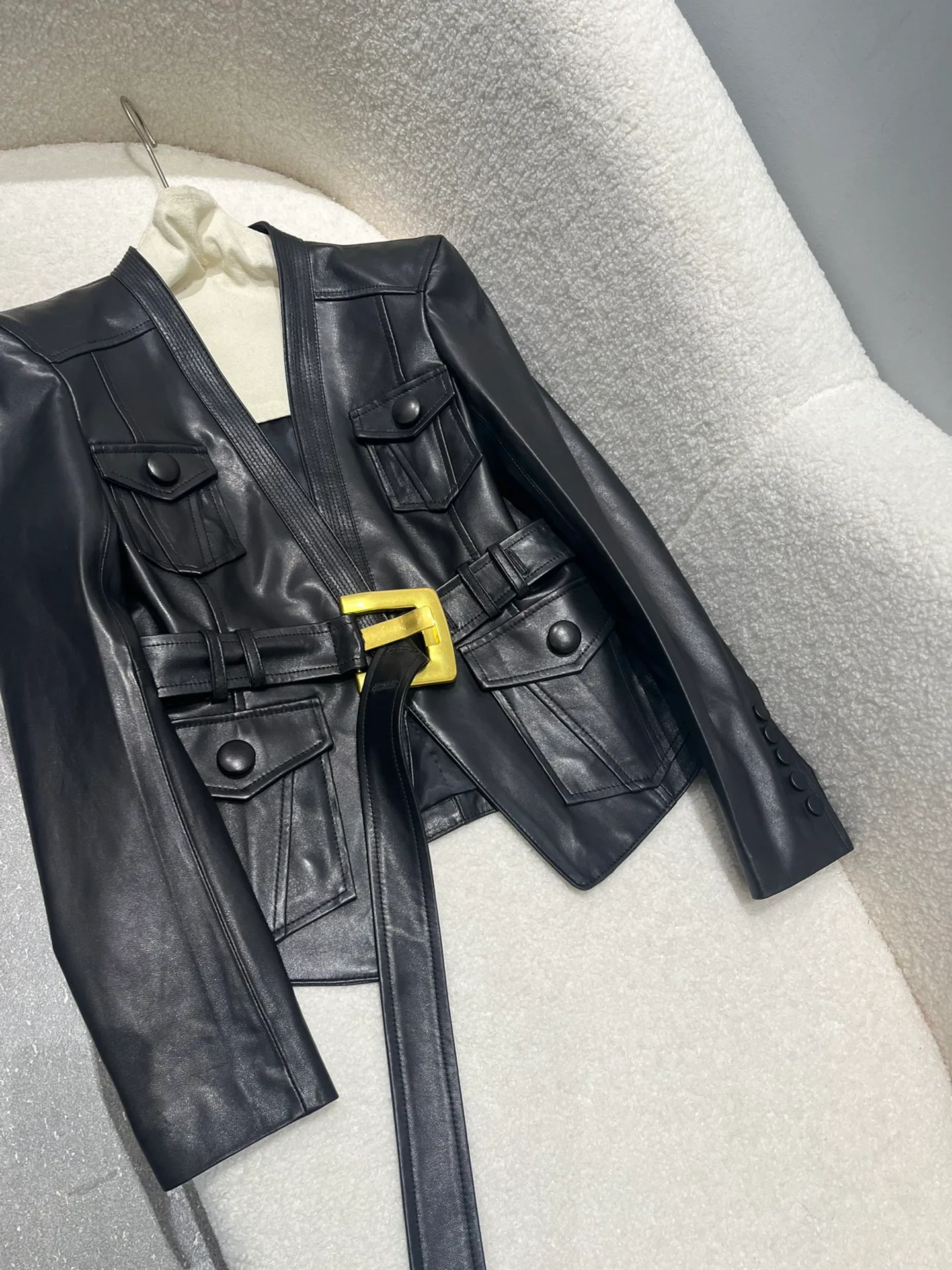 Кожаные Куртки И Дублёнки Женские Balmain 10088583