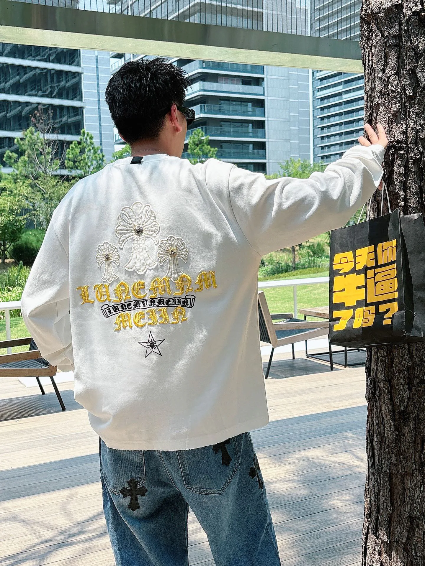 Лонгсливы Мужские Chrome Hearts 1274500