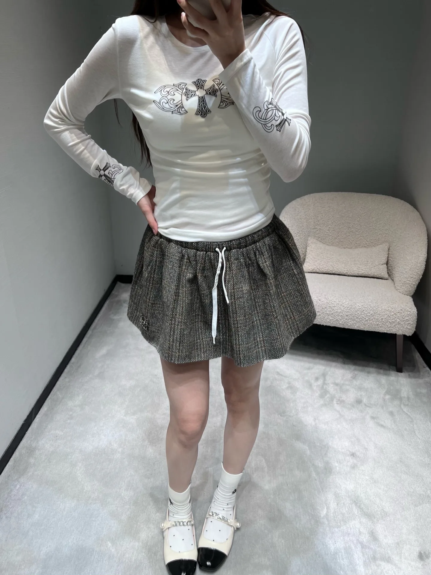Лонгсливы Женские Chrome Hearts 1512658