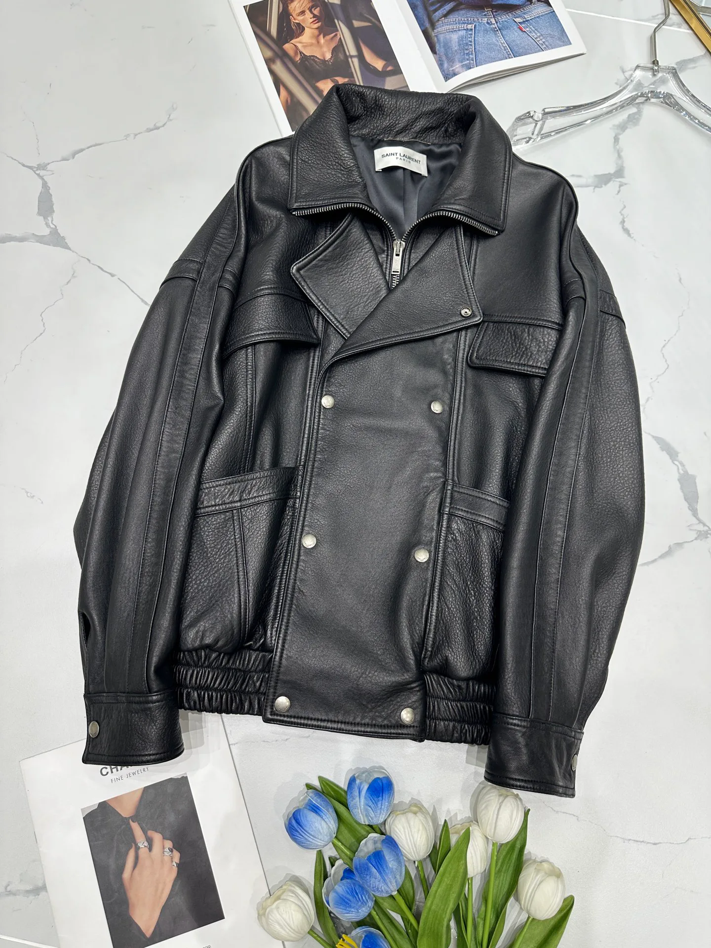 Кожаные Куртки И Дублёнки Женские Saint Laurent 11544766