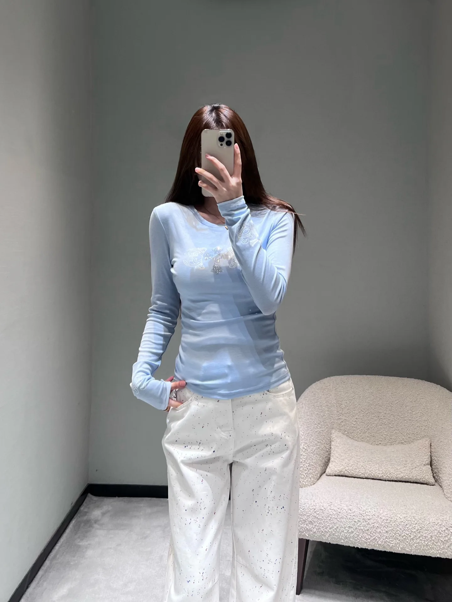 Лонгсливы Женские Chrome Hearts 1512660