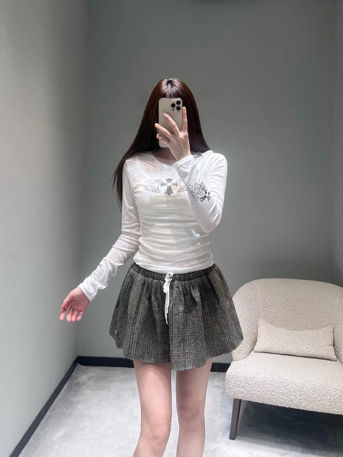 Лонгсливы Женские Chrome Hearts 1512658