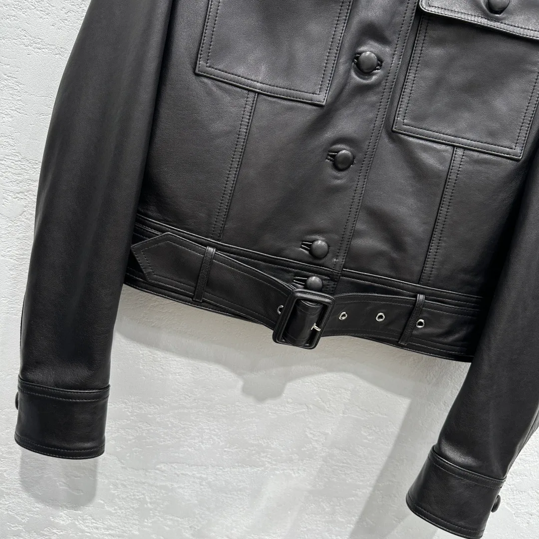 Кожаные Куртки И Дублёнки Женские Saint Laurent 18090068