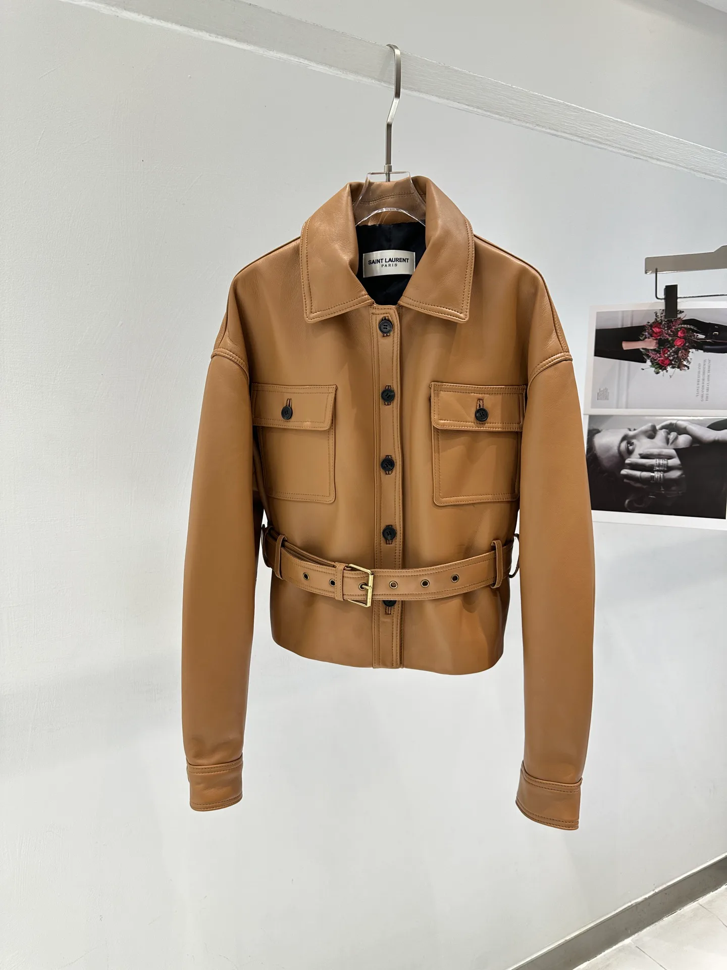 Кожаные Куртки И Дублёнки Женские Saint Laurent 6537799