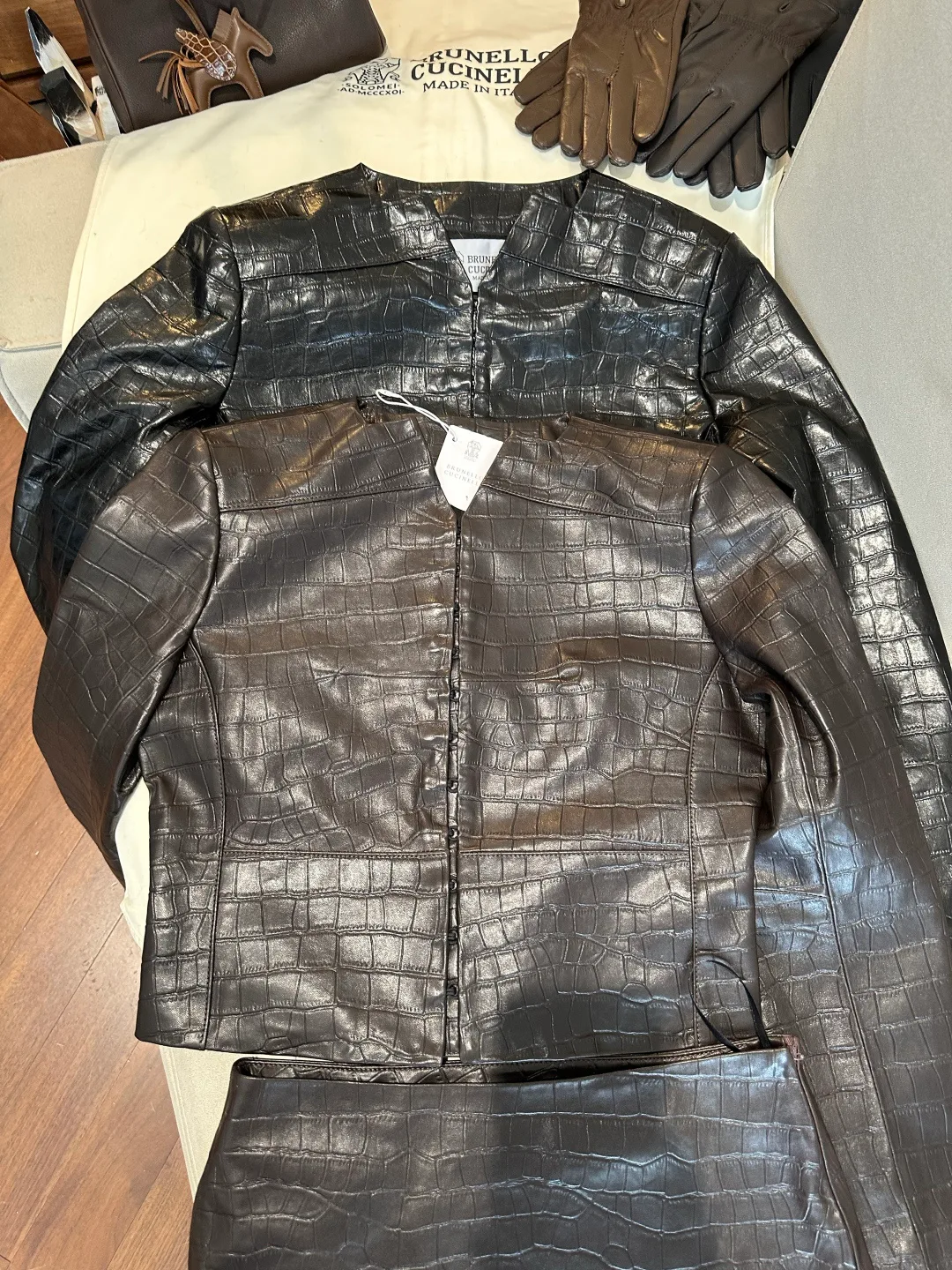 Кожаные Куртки И Дублёнки Женские Brunello Cucinelli 19322334
