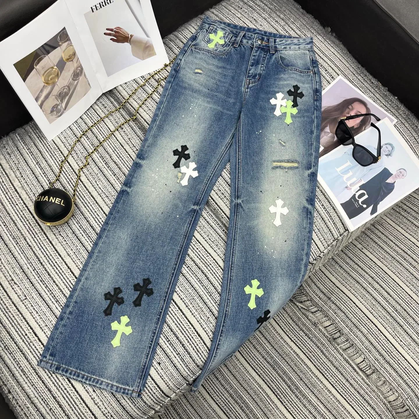 Джинсы Женские Chrome Hearts 11227151