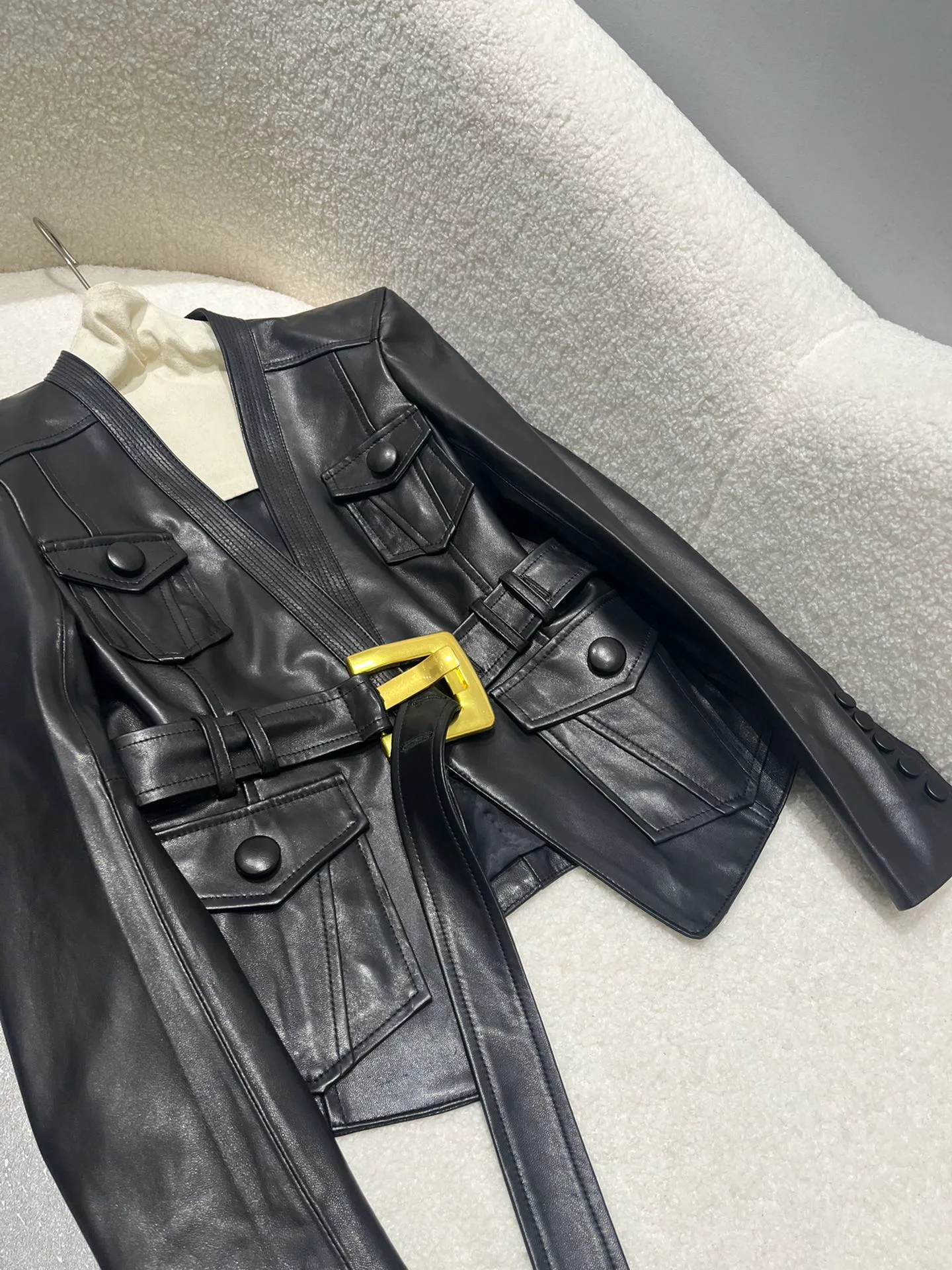 Кожаные Куртки И Дублёнки Женские Balmain 10088583