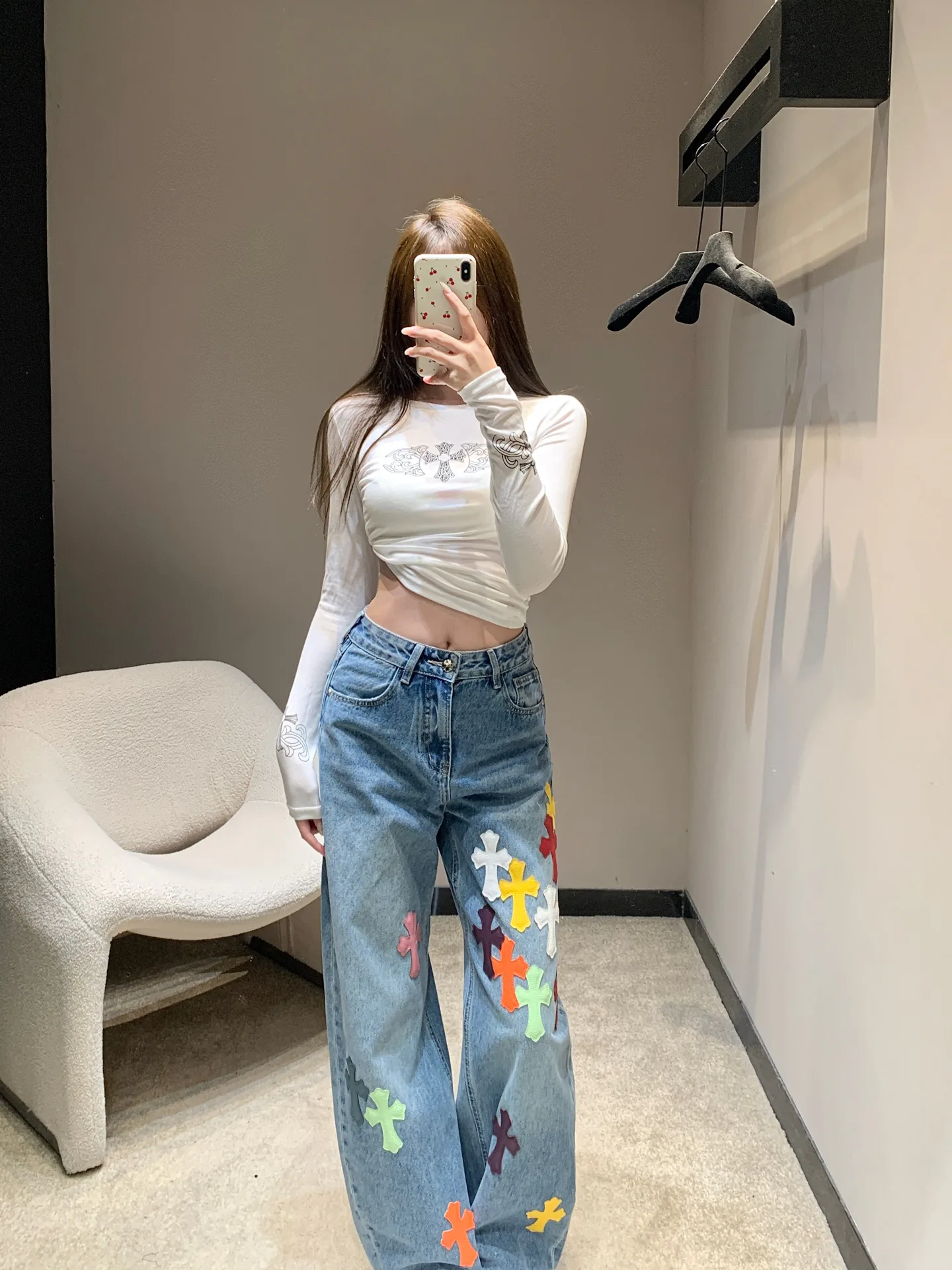 Джинсы Женские Chrome Hearts 2658920