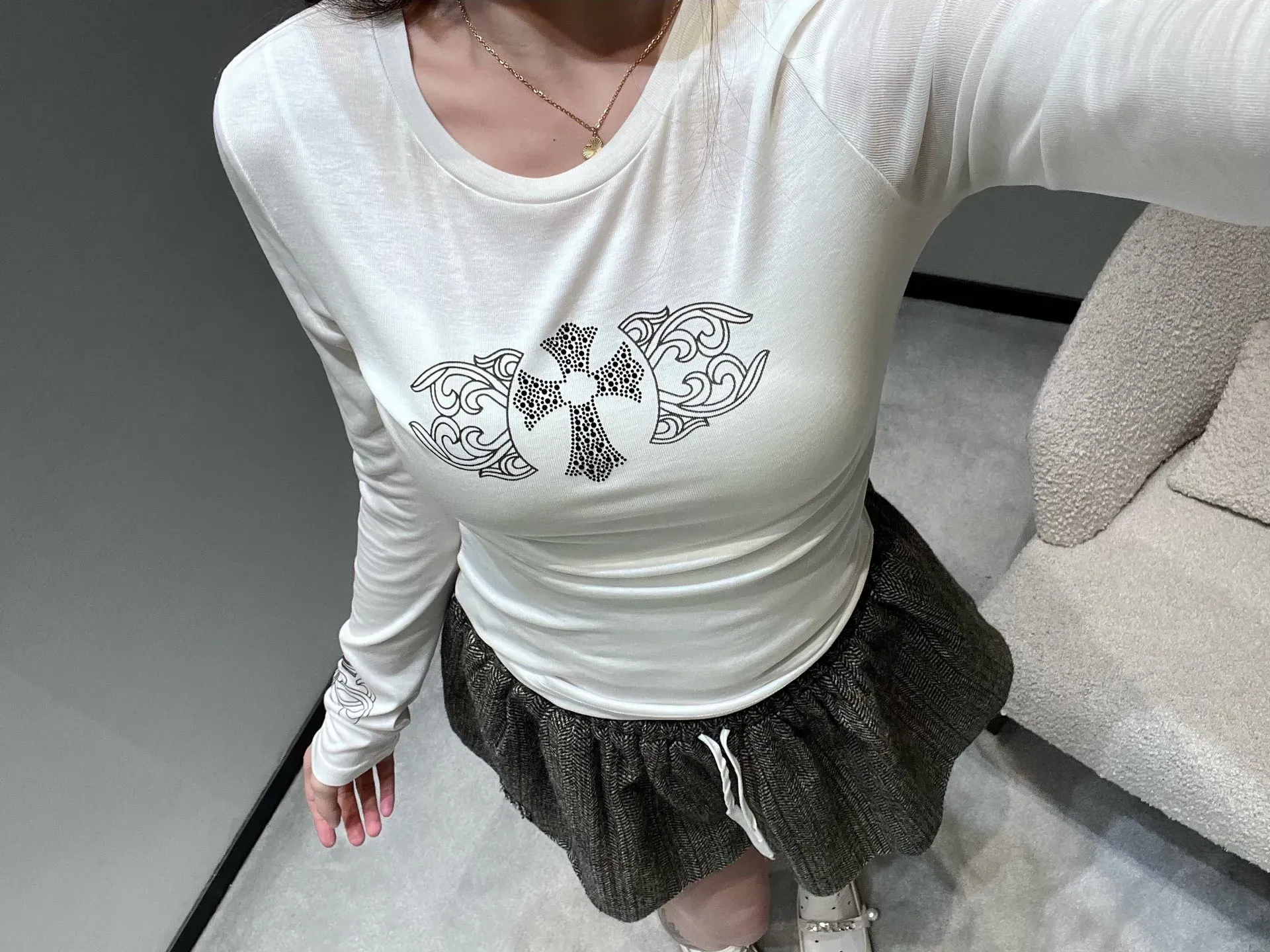 Лонгсливы Женские Chrome Hearts 1512658