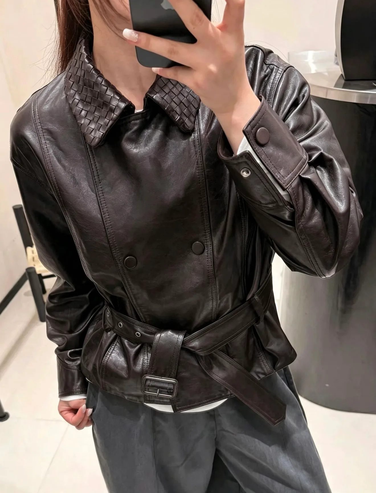 Кожаные Куртки И Дублёнки Женские Bottega Veneta 18276386