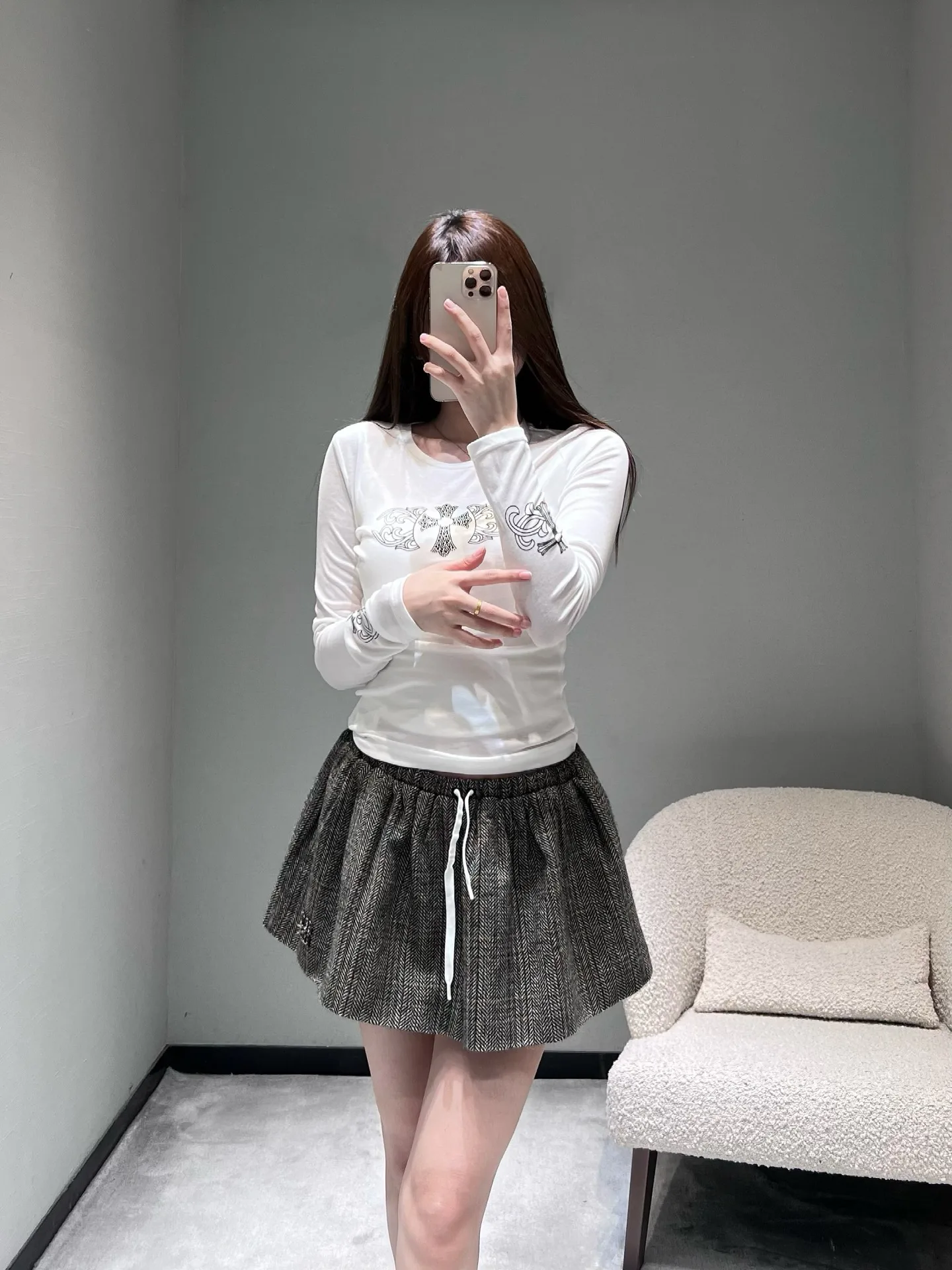 Лонгсливы Женские Chrome Hearts 1512658