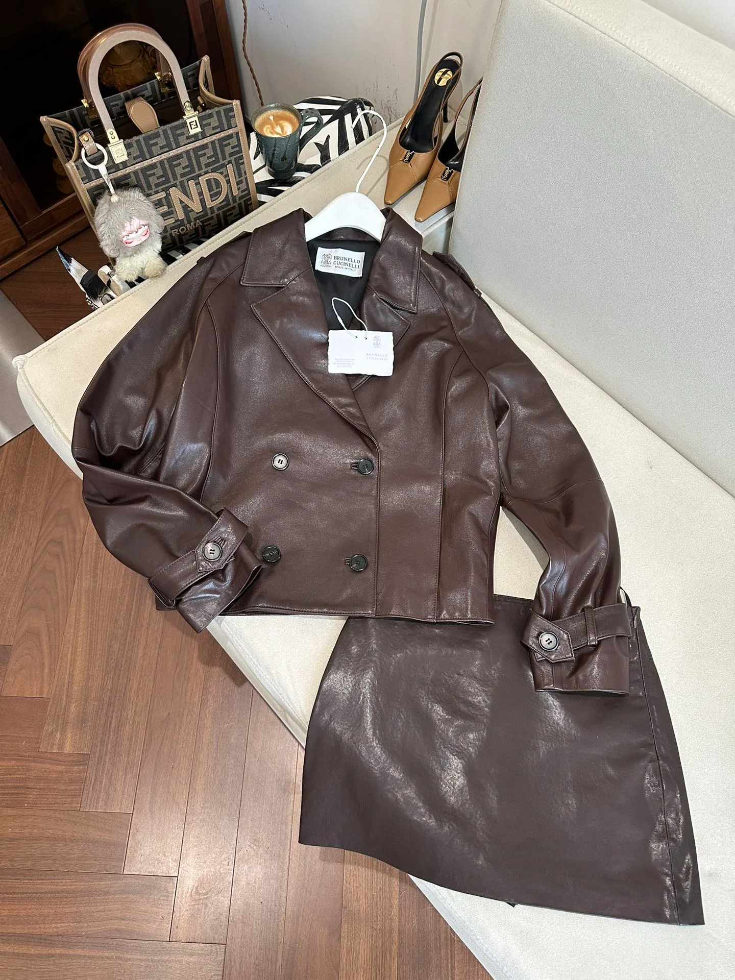 Кожаные Куртки И Дублёнки Женские Brunello Cucinelli 1504903