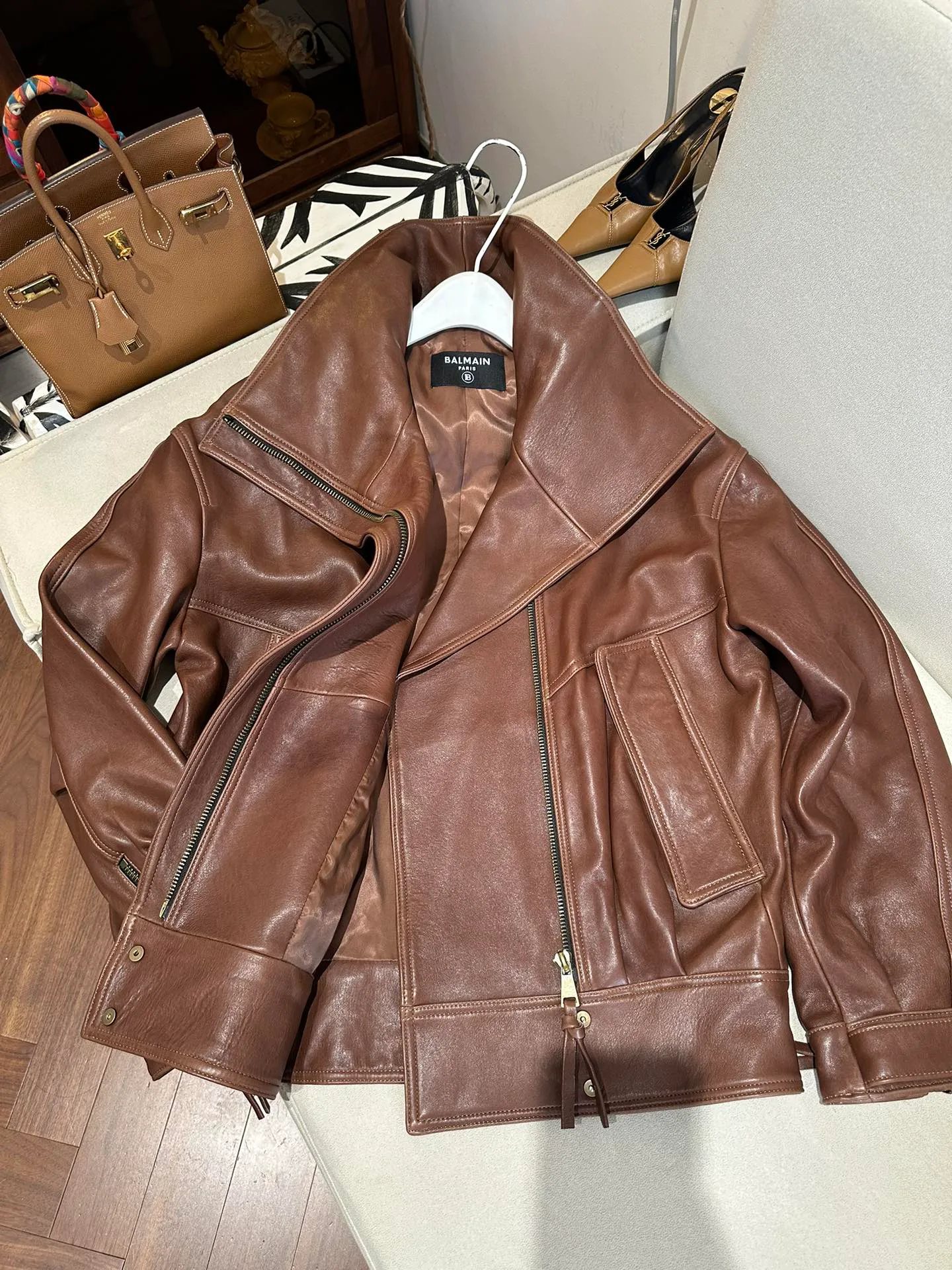 Кожаные Куртки И Дублёнки Женские Balmain 11460791