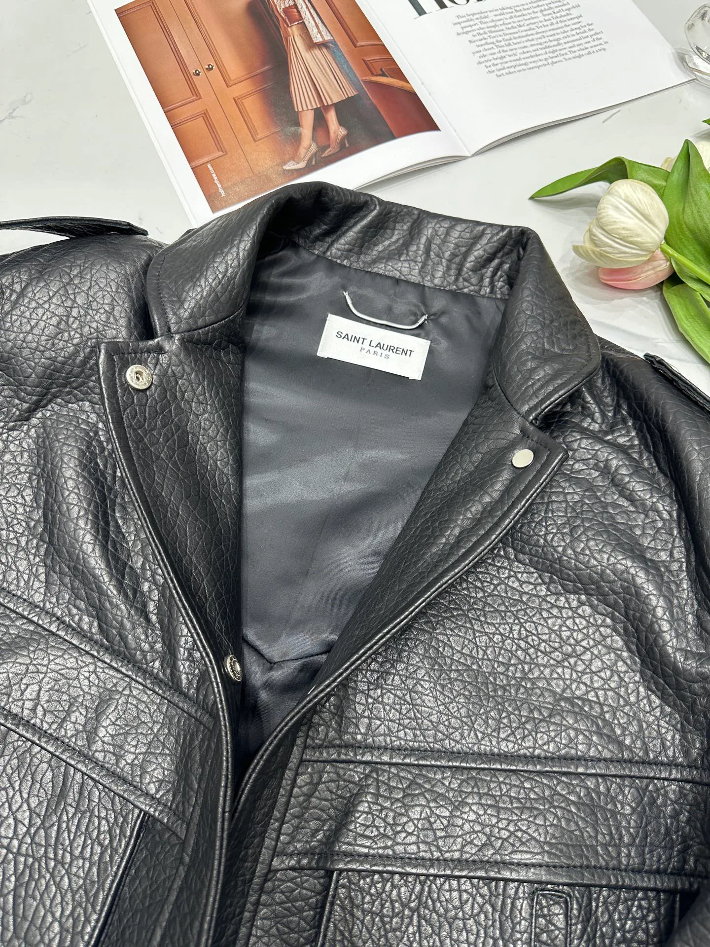 Кожаные Куртки И Дублёнки Женские Saint Laurent 11598153