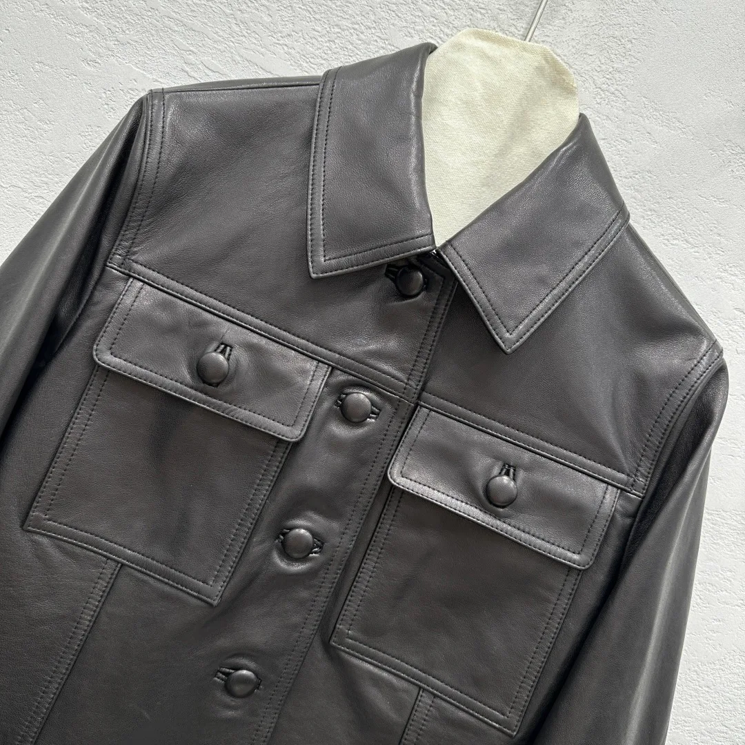 Кожаные Куртки И Дублёнки Женские Saint Laurent 18090068