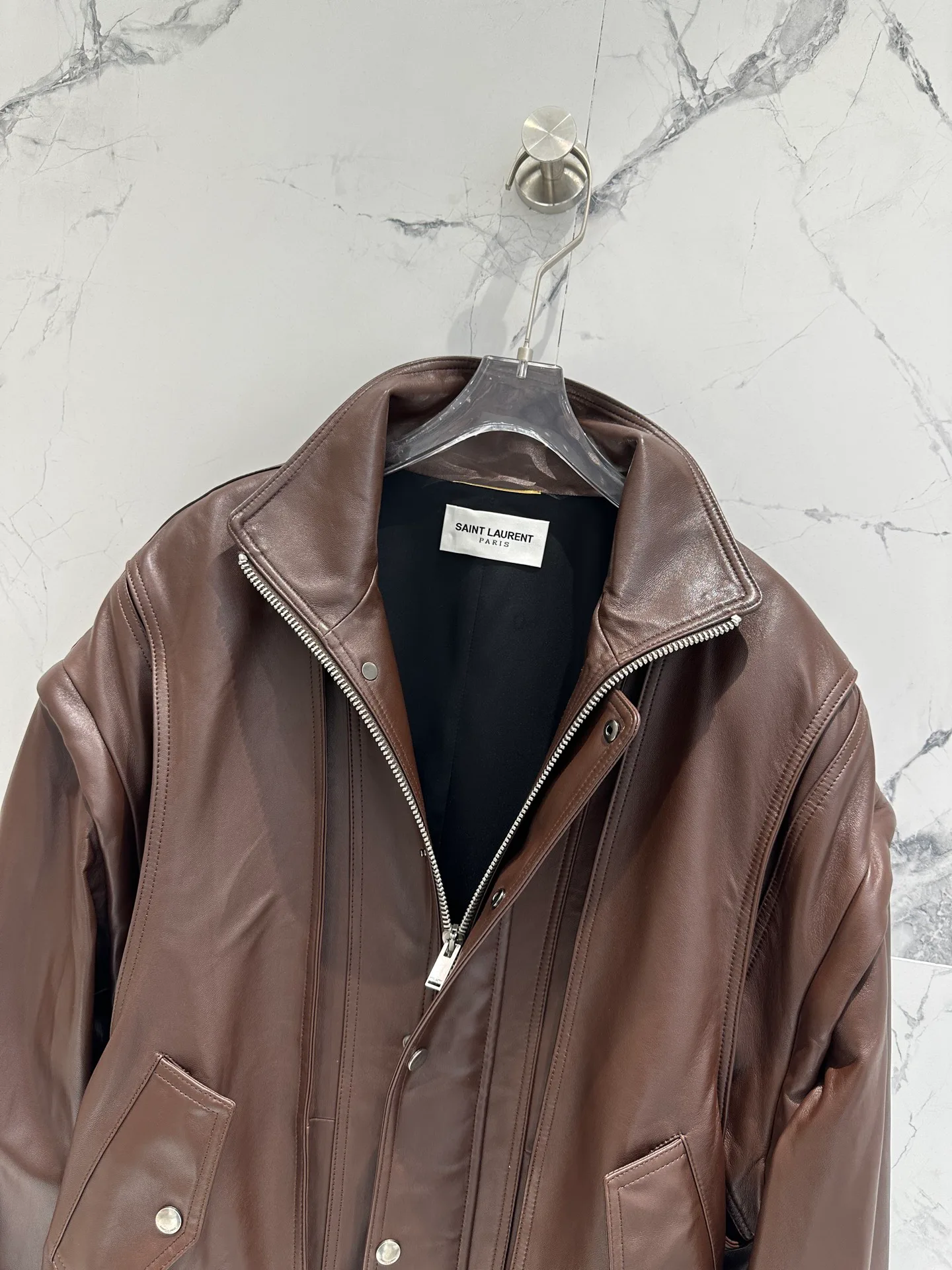 Кожаные Куртки И Дублёнки Женские Saint Laurent 11598154