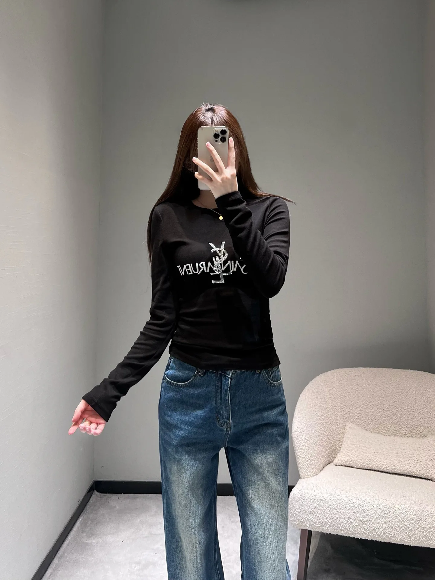 Лонгсливы Женские Saint Laurent 1336719