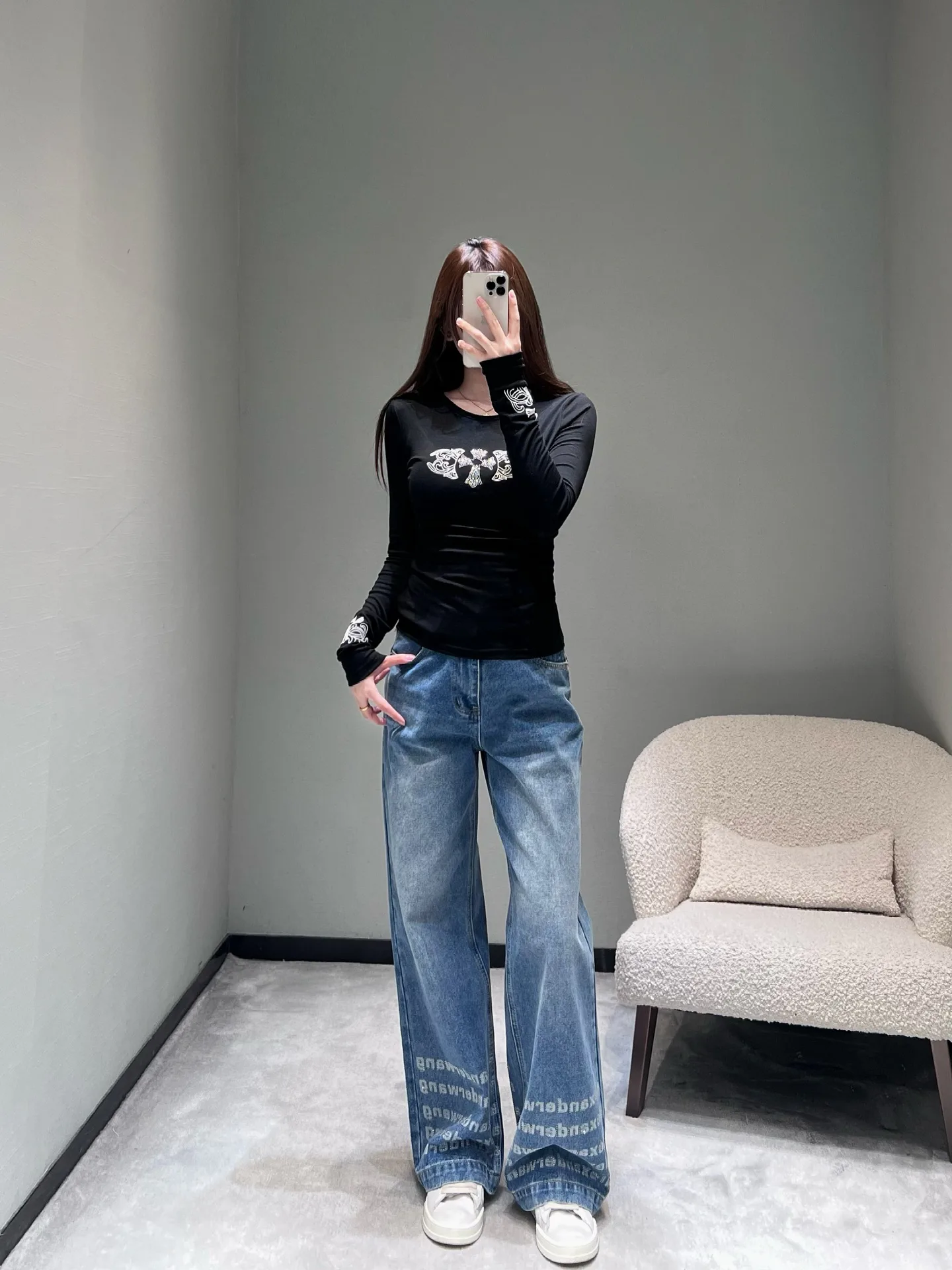 Лонгсливы Женские Chrome Hearts 1512656