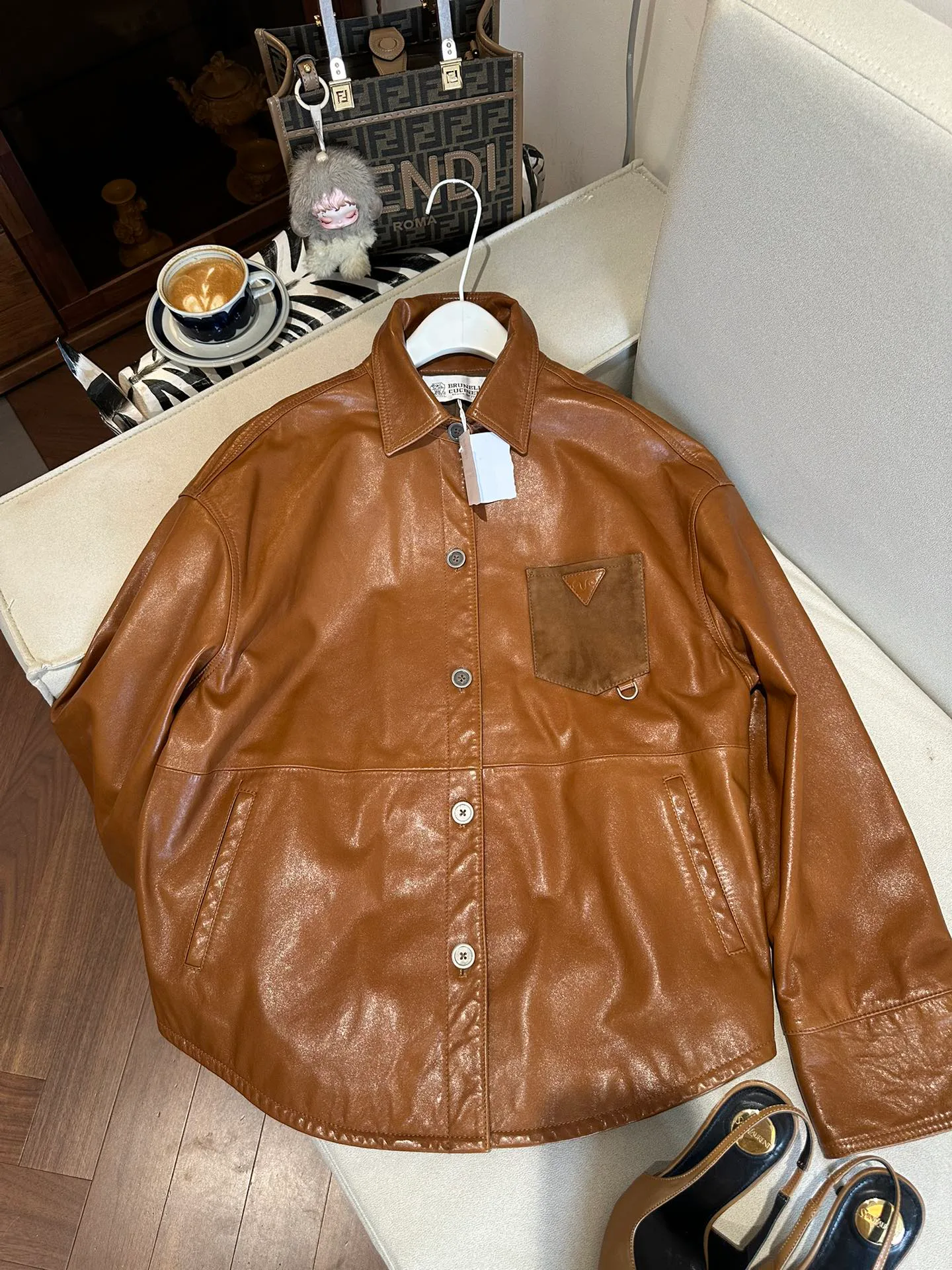 Кожаные Куртки И Дублёнки Женские Brunello Cucinelli 10817691